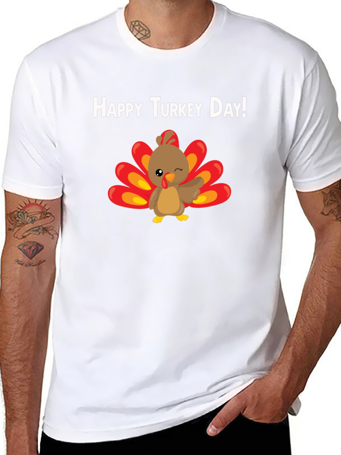 Happy Turkey Day T-Shirt - Thanksgiving Tee