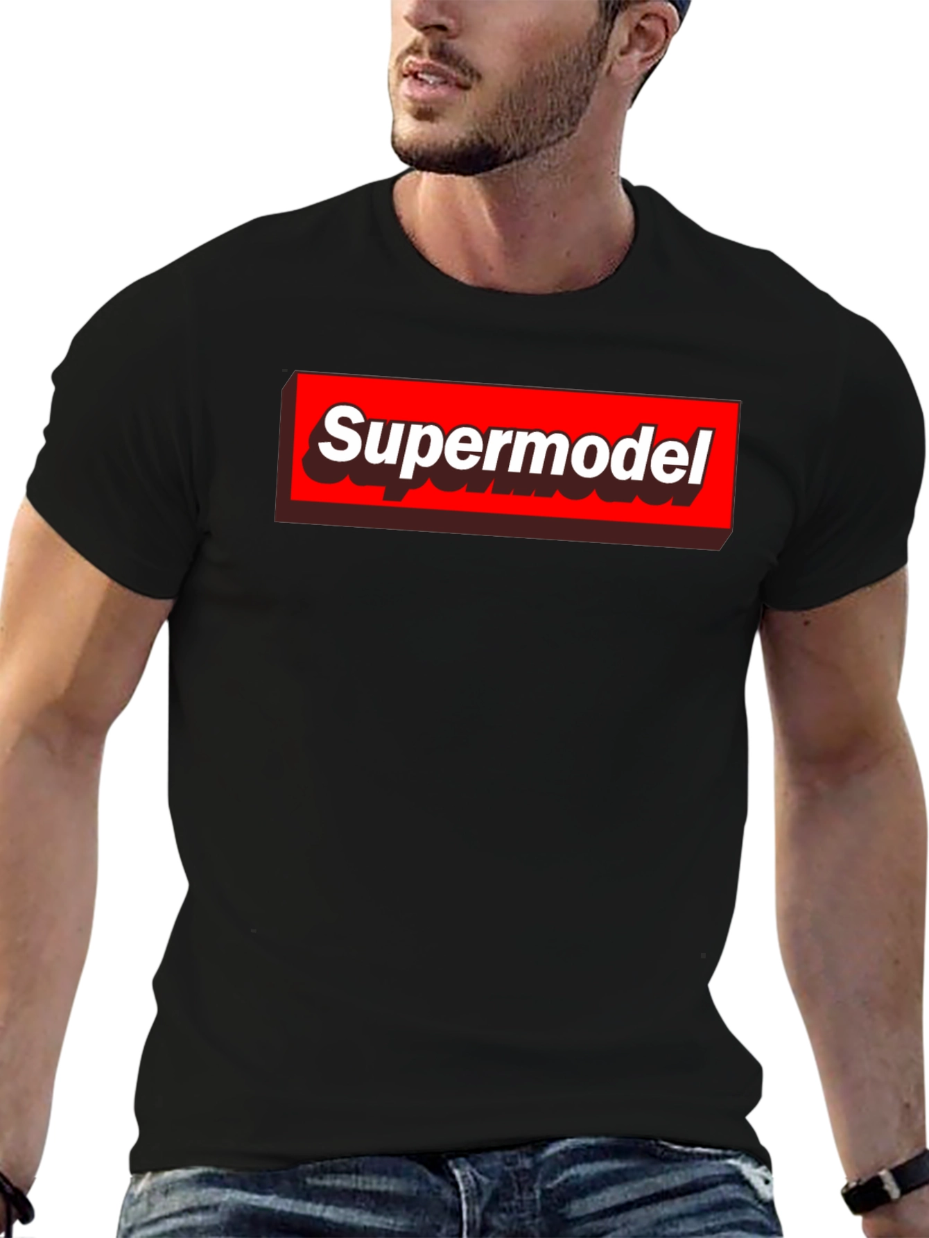 Supermodel Graphic Tee - Black Crewneck T-Shirt
