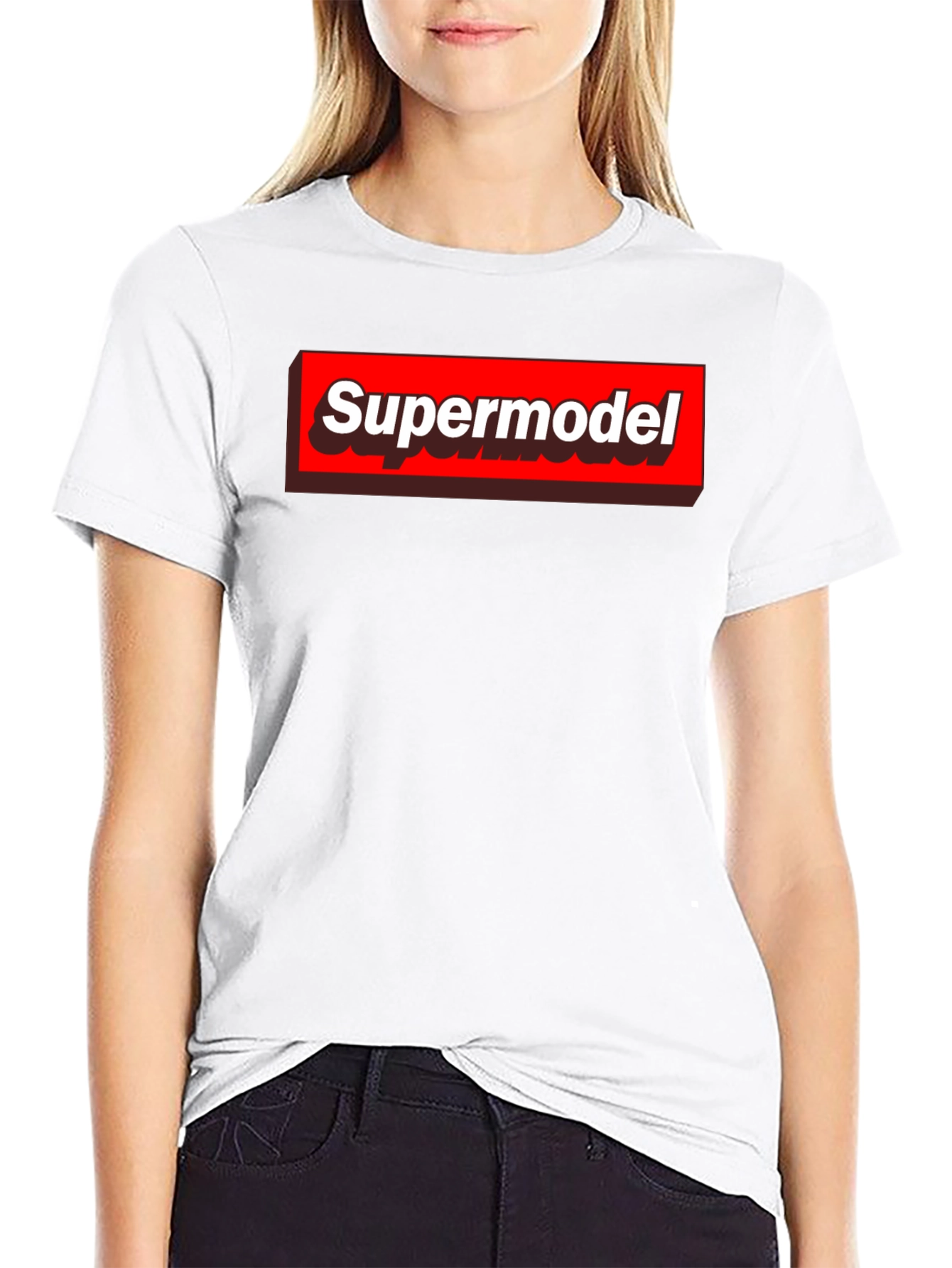 Supermodel Graphic Tee - Black Crewneck T-Shirt