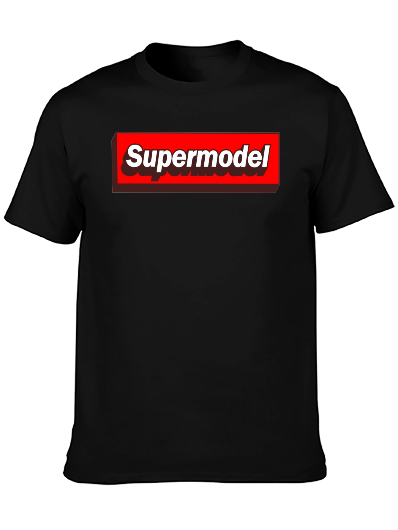 Supermodel Graphic Tee - Black Crewneck T-Shirt