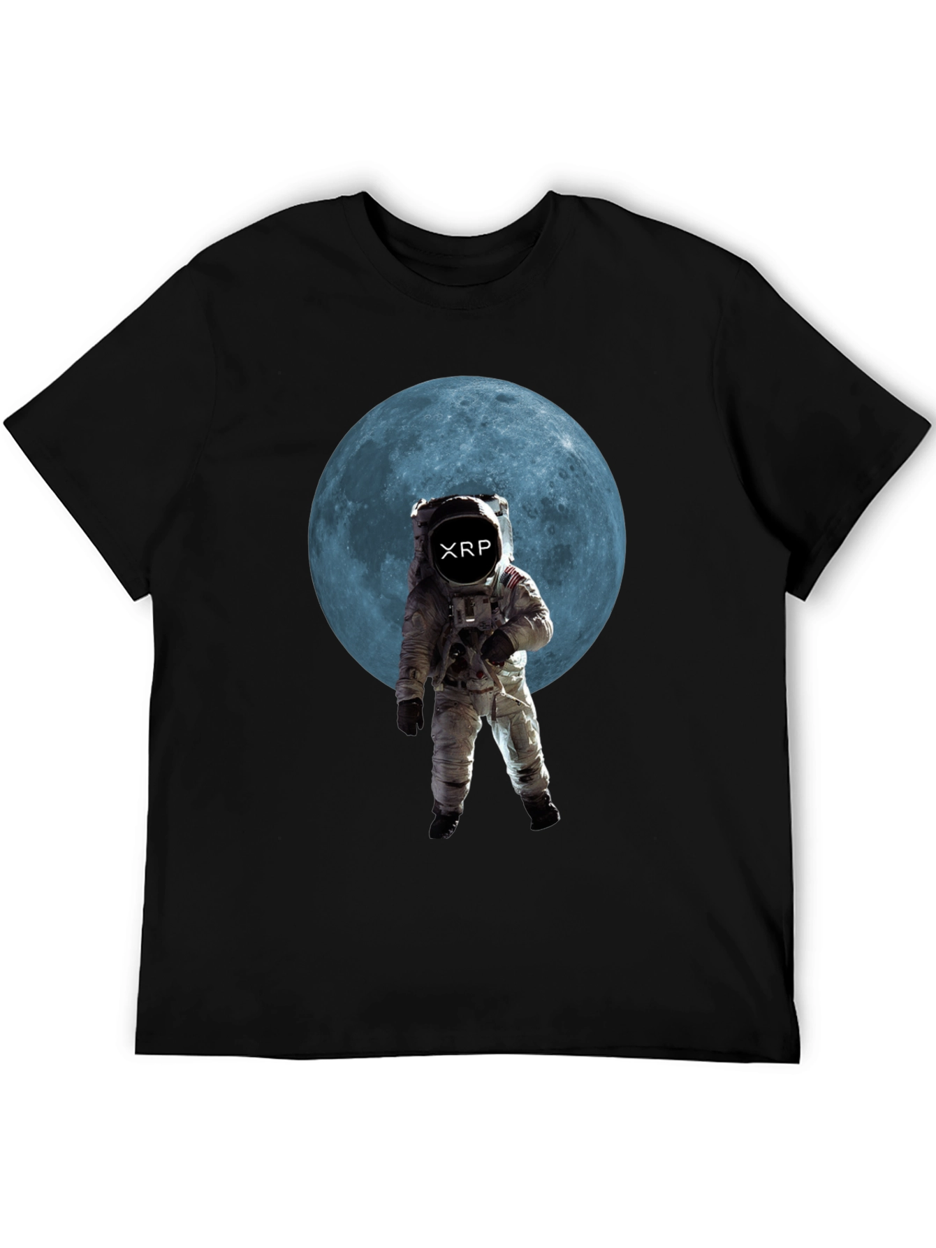 Astronaut Moon XRP Black T-Shirt