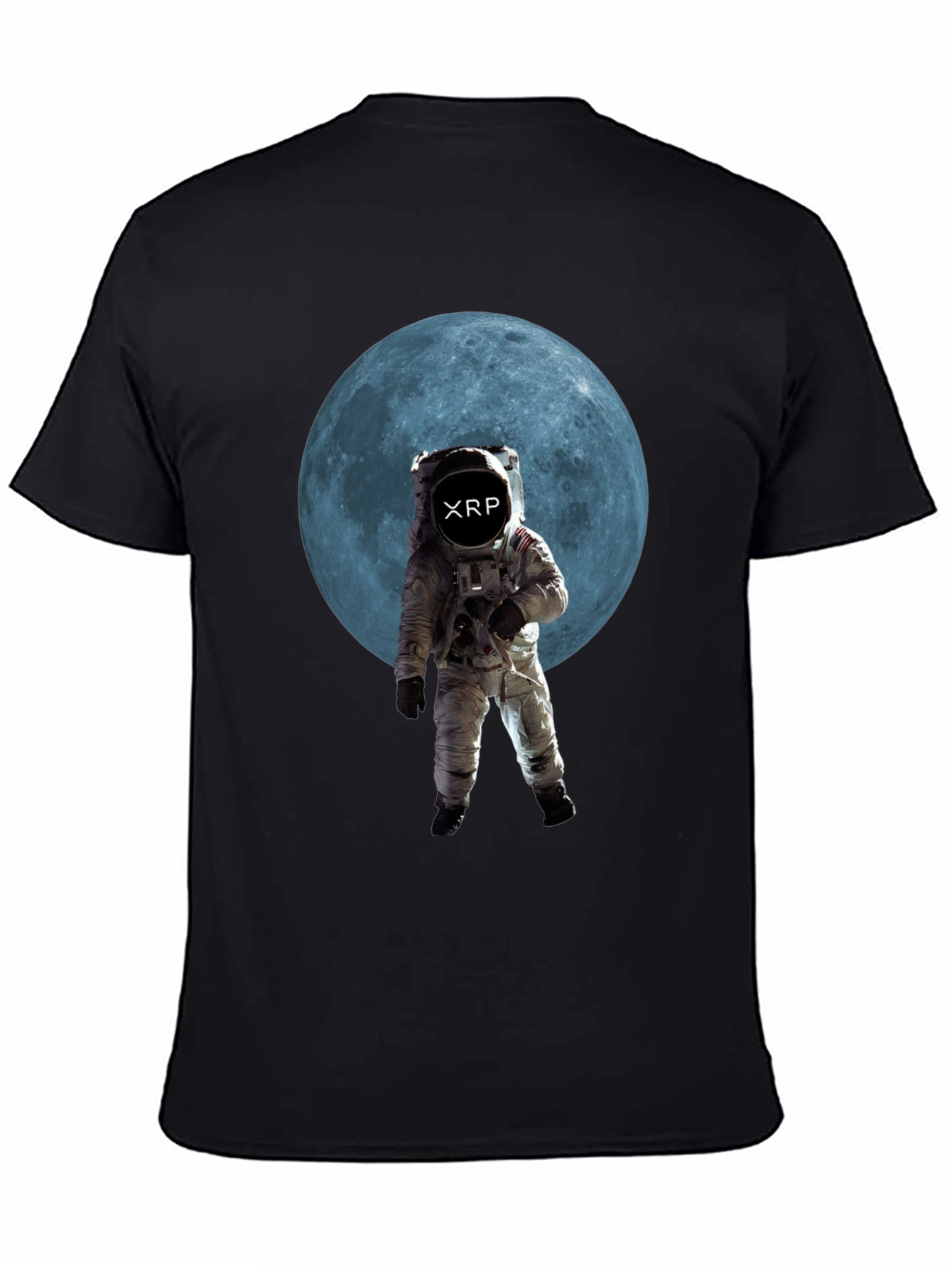 Astronaut Moon XRP Black T-Shirt