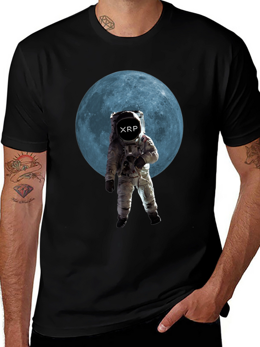 Astronaut Moon XRP Black T-Shirt