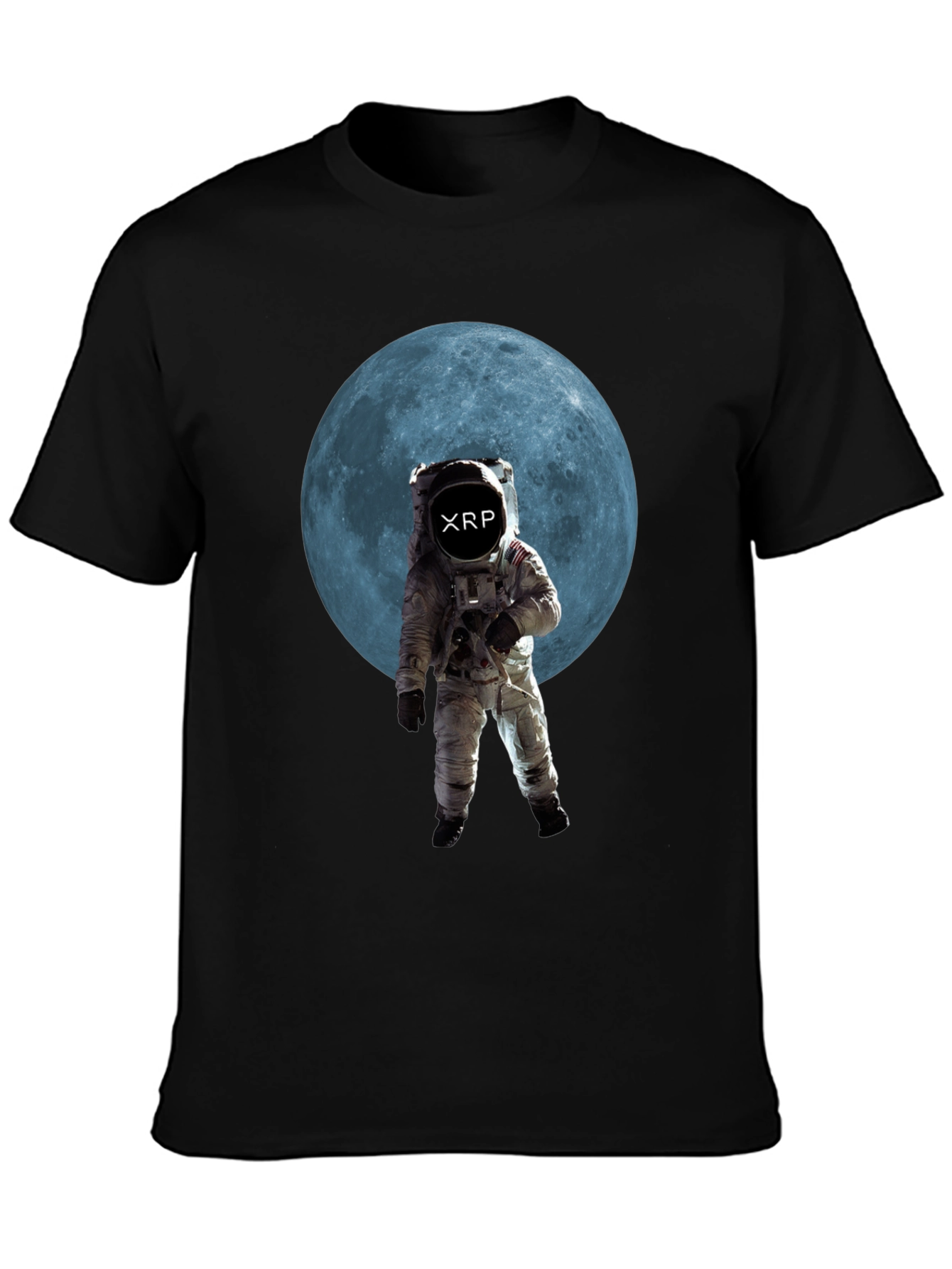 Astronaut Moon XRP Black T-Shirt