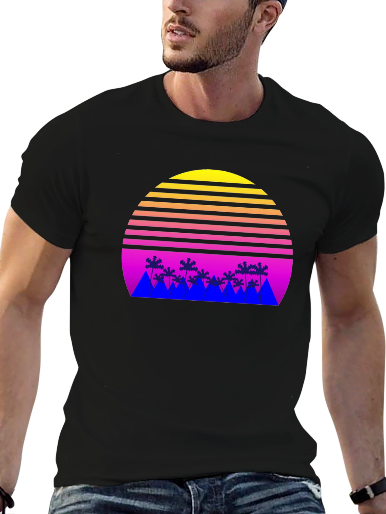 Retro Sunset Palm Tree T-Shirt