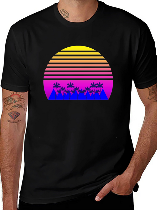 Retro Sunset Palm Tree T-Shirt