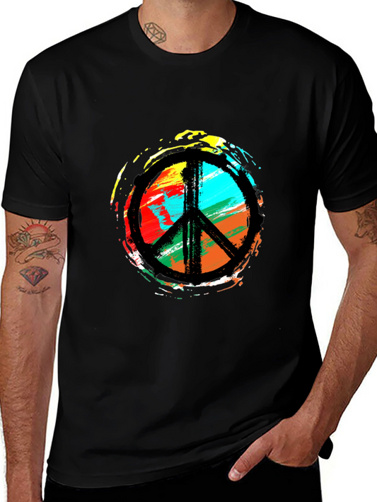 Peace Sign Graphic T-Shirt - Vibrant Artistic Design