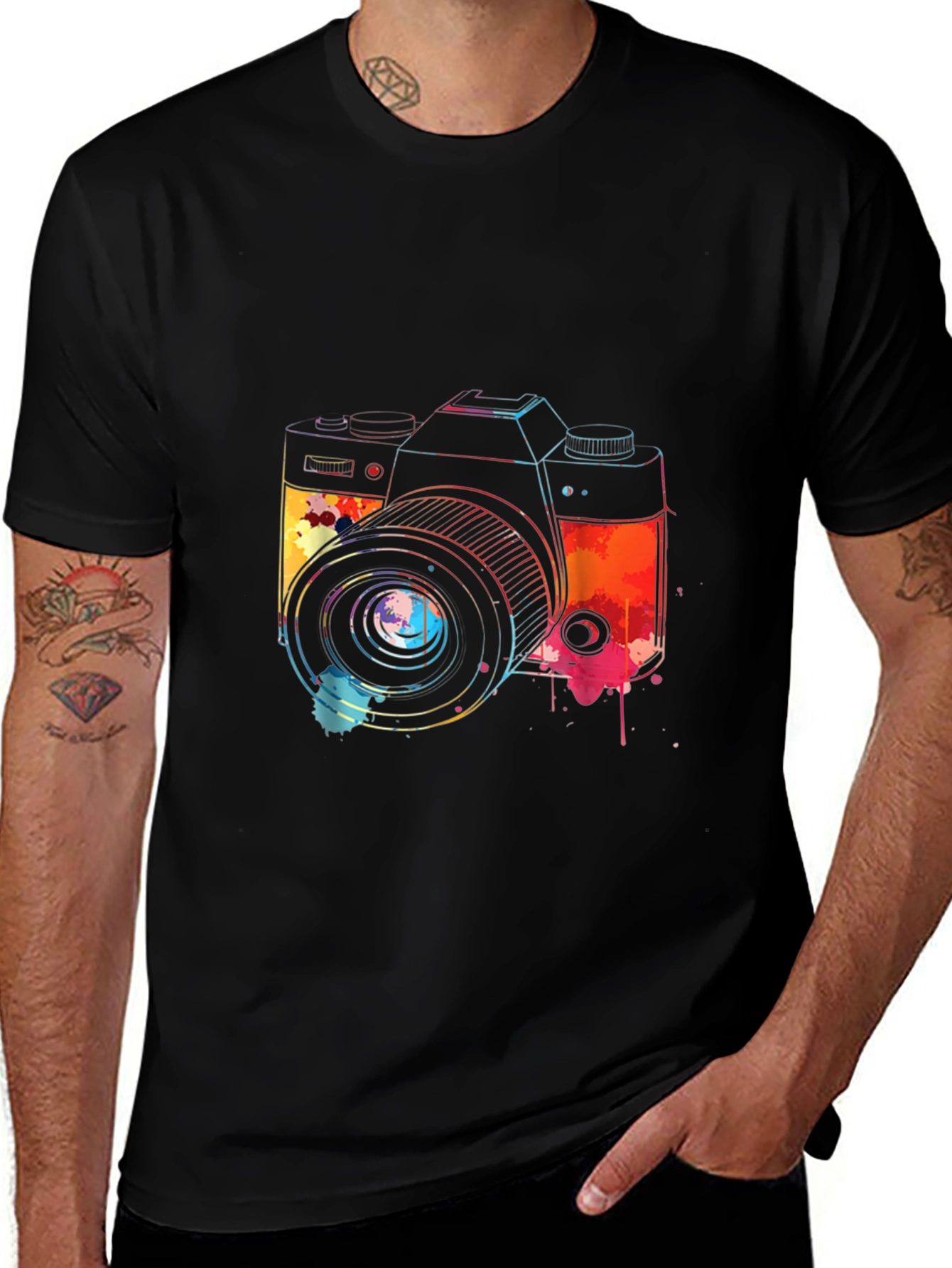 Watercolor Camera Graphic T-Shirt