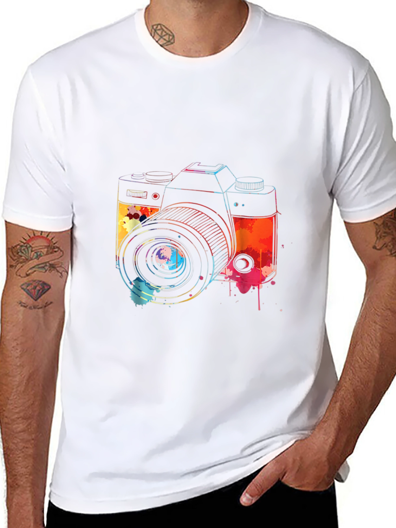 Watercolor Camera Graphic T-Shirt
