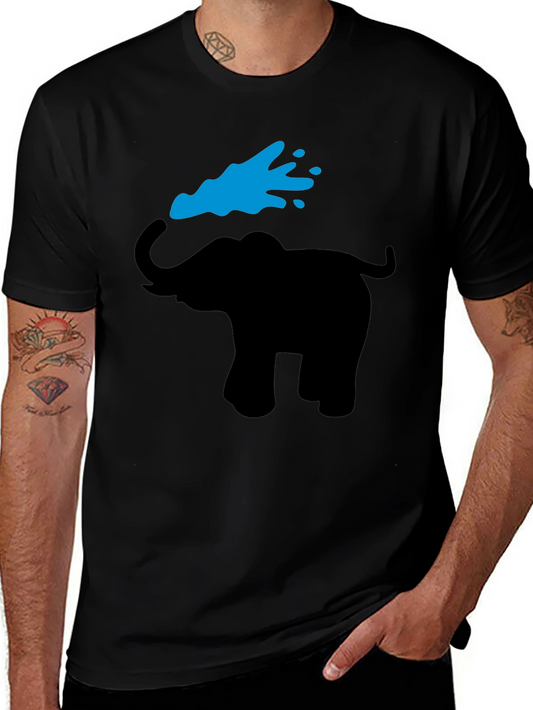 Elephant Graphic Tee - Black Cotton T-Shirt