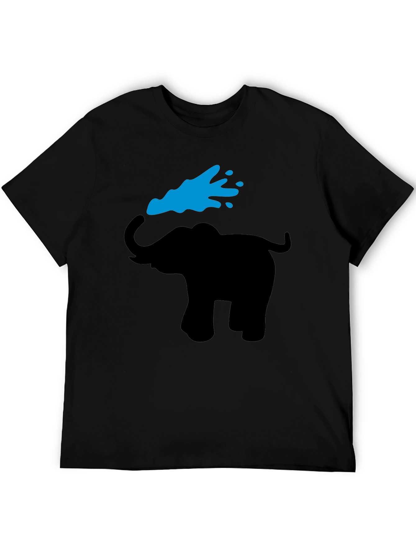 Elephant Graphic Tee - Black Cotton T-Shirt