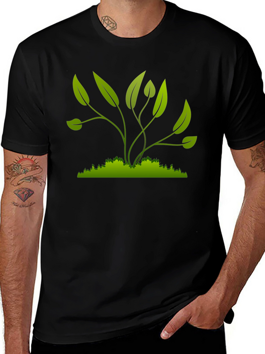 Green Plant Graphic T-Shirt - Nature Inspired Style
