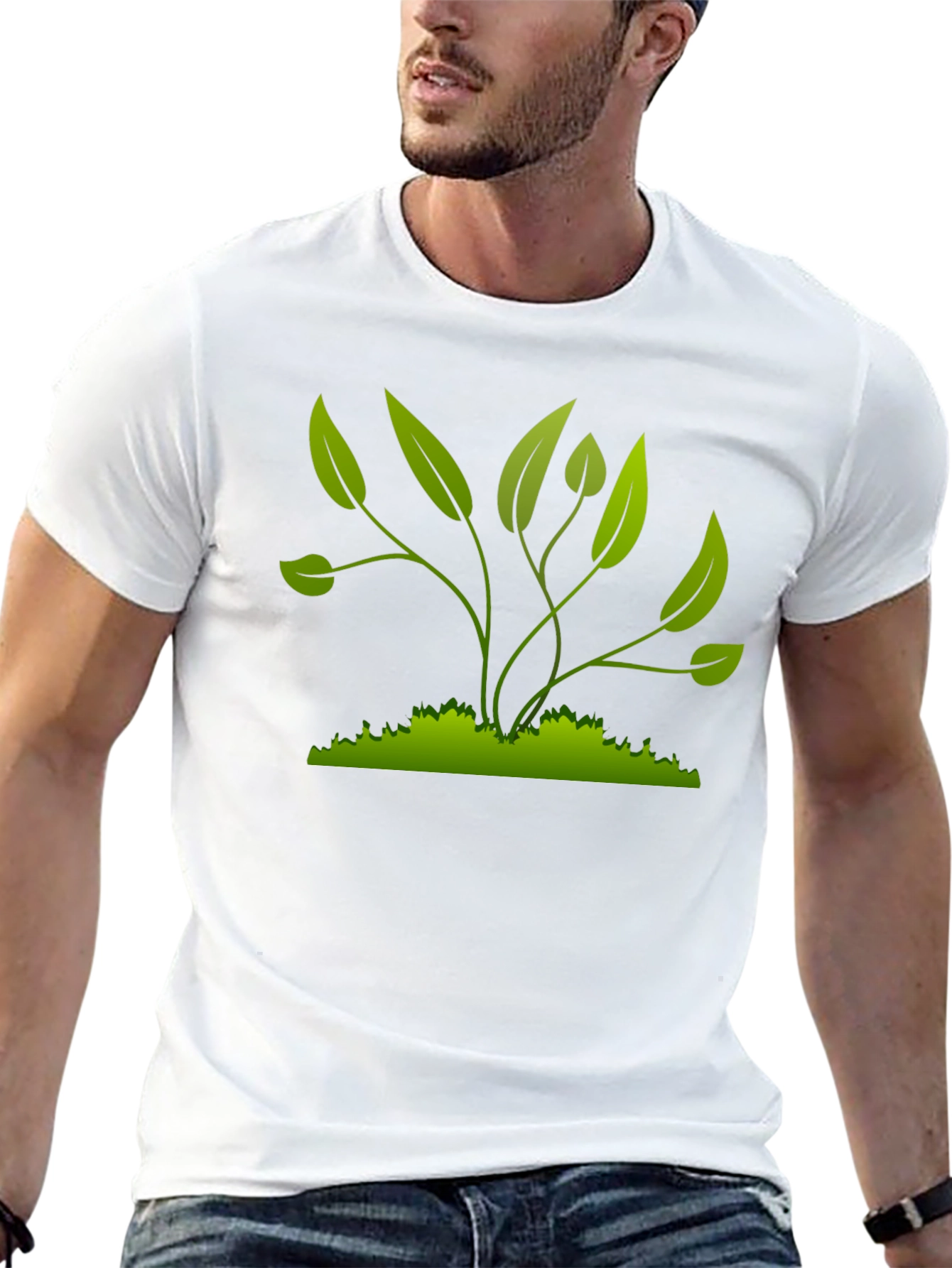 Green Plant Graphic T-Shirt - Nature Inspired Style
