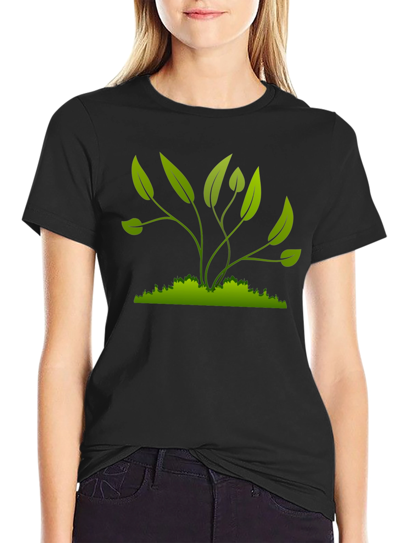 Green Plant Graphic T-Shirt - Nature Inspired Style