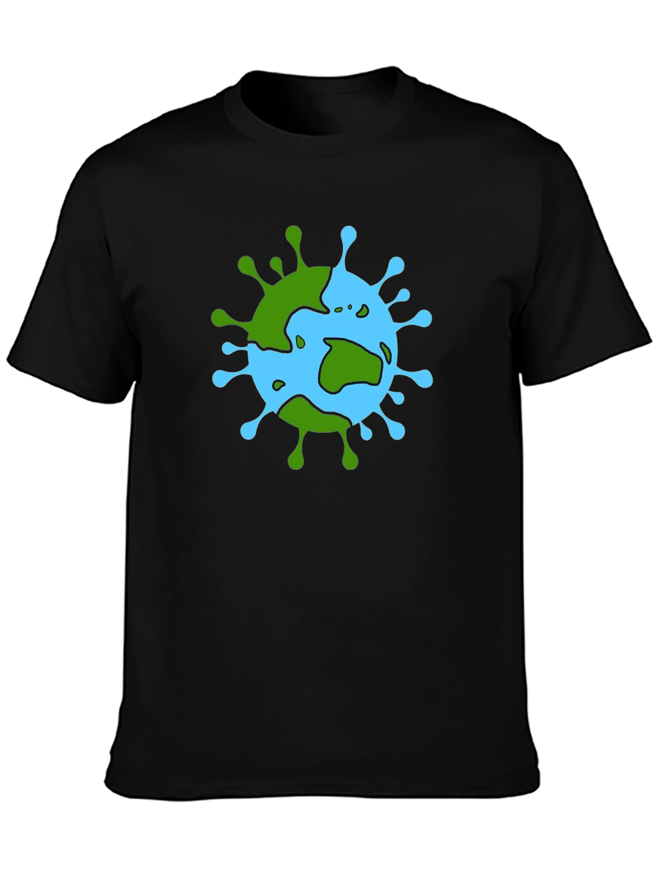 Earth Virus Graphic T-Shirt - Black Cotton Tee