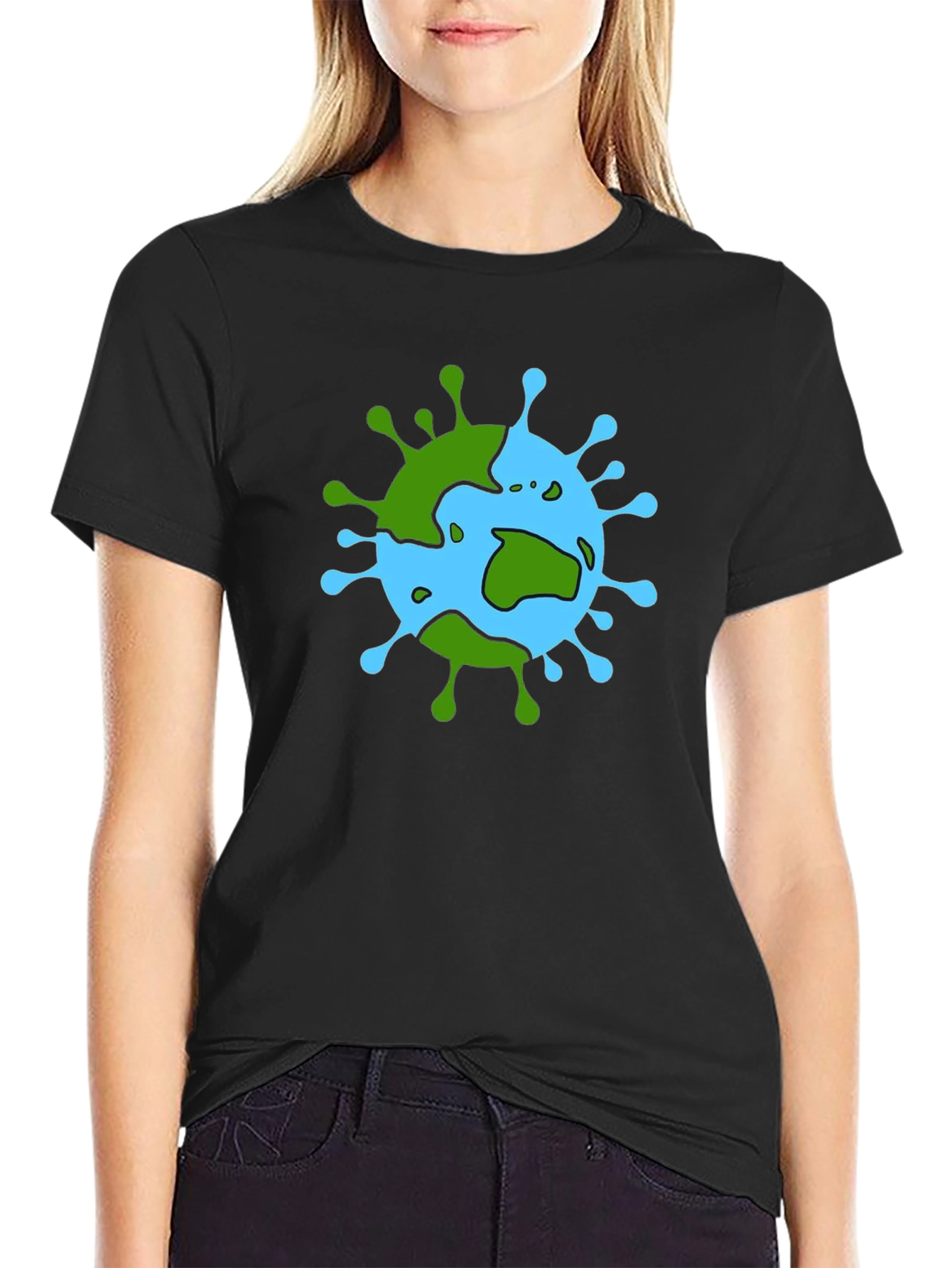 Earth Virus Graphic T-Shirt - Black Cotton Tee
