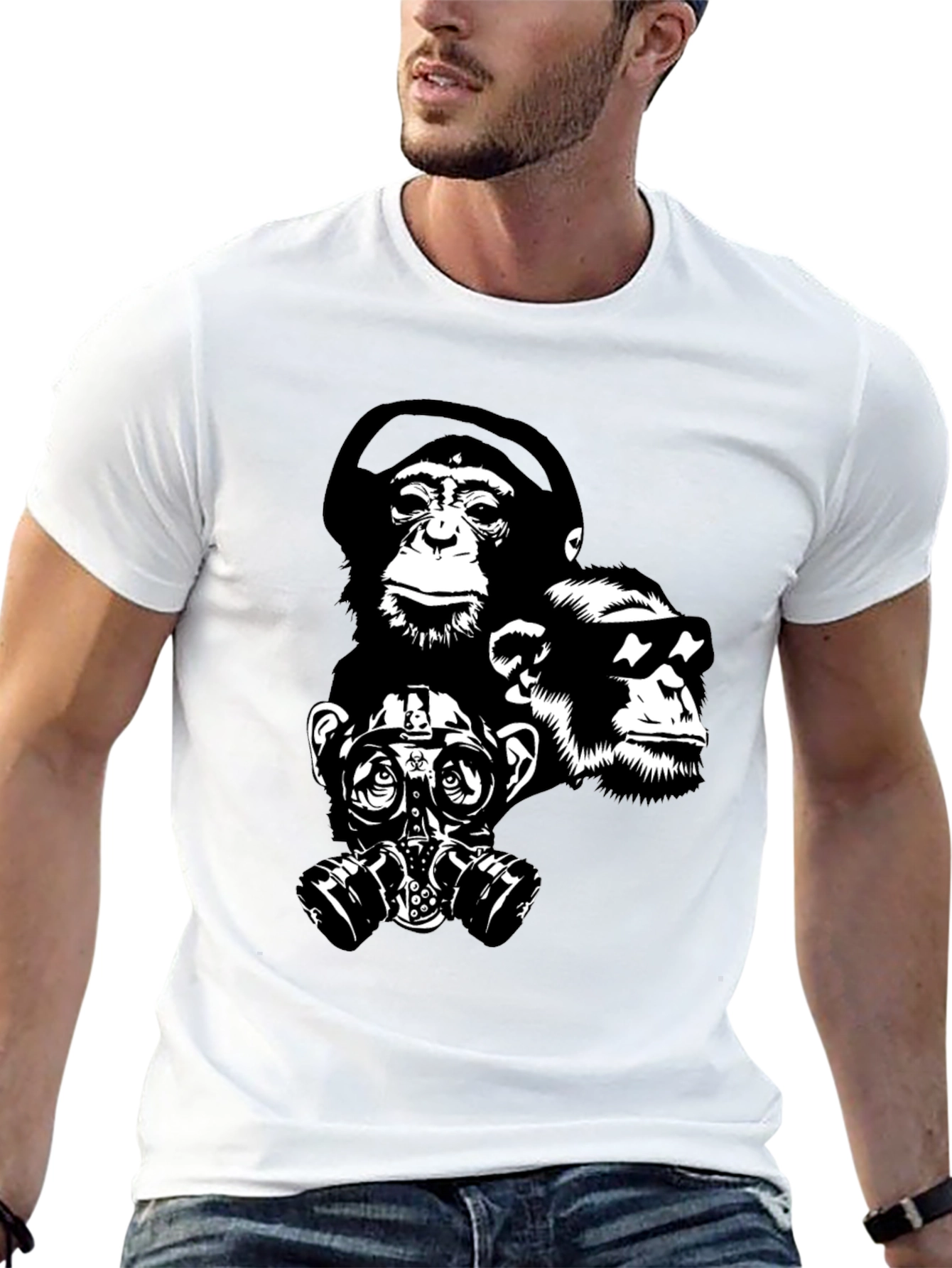 Ape Squad Black T-Shirt - Cool Monkey Design