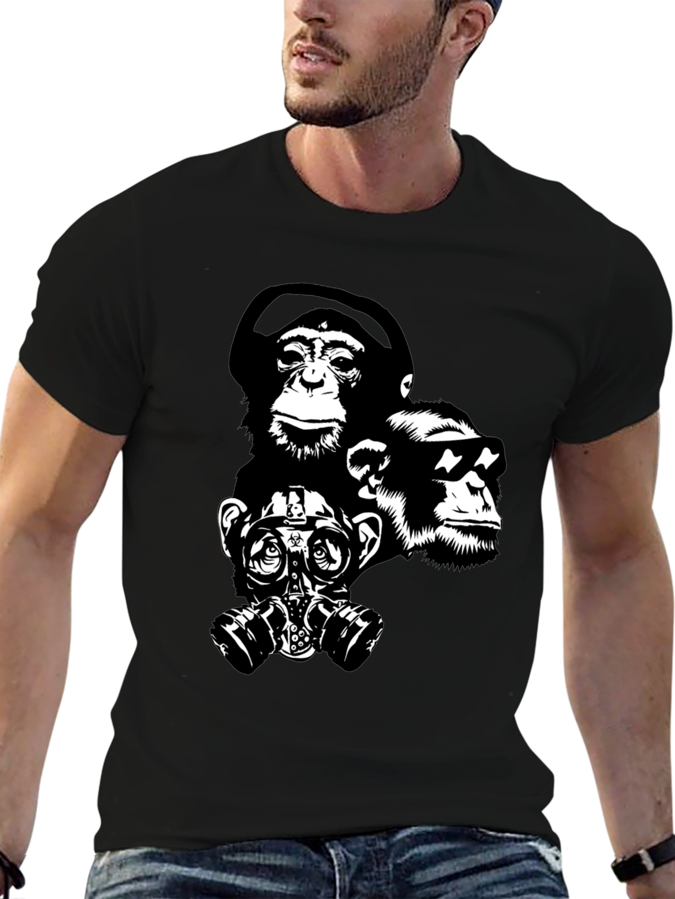 Ape Squad Black T-Shirt - Cool Monkey Design