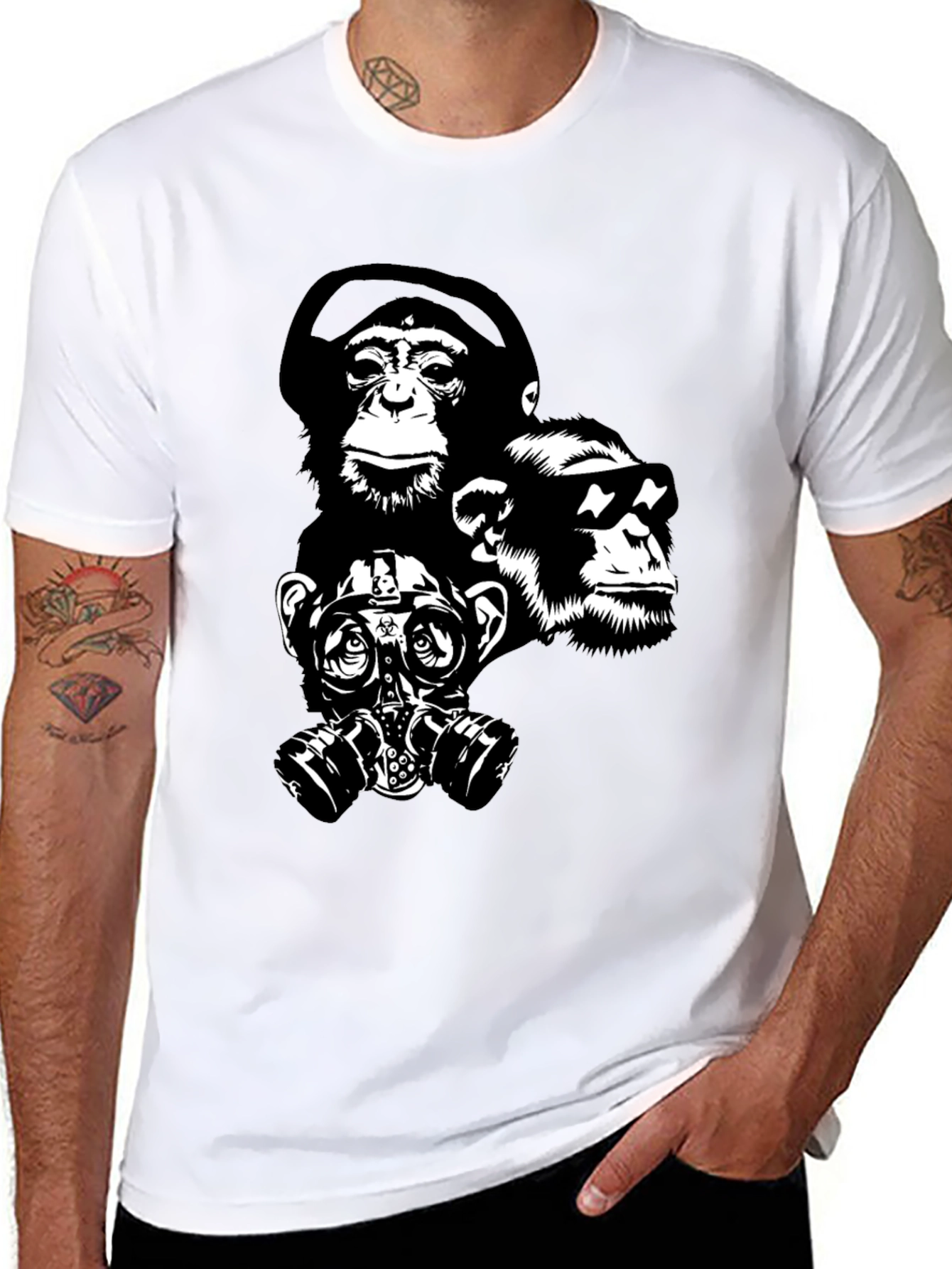 Ape Squad Black T-Shirt - Cool Monkey Design