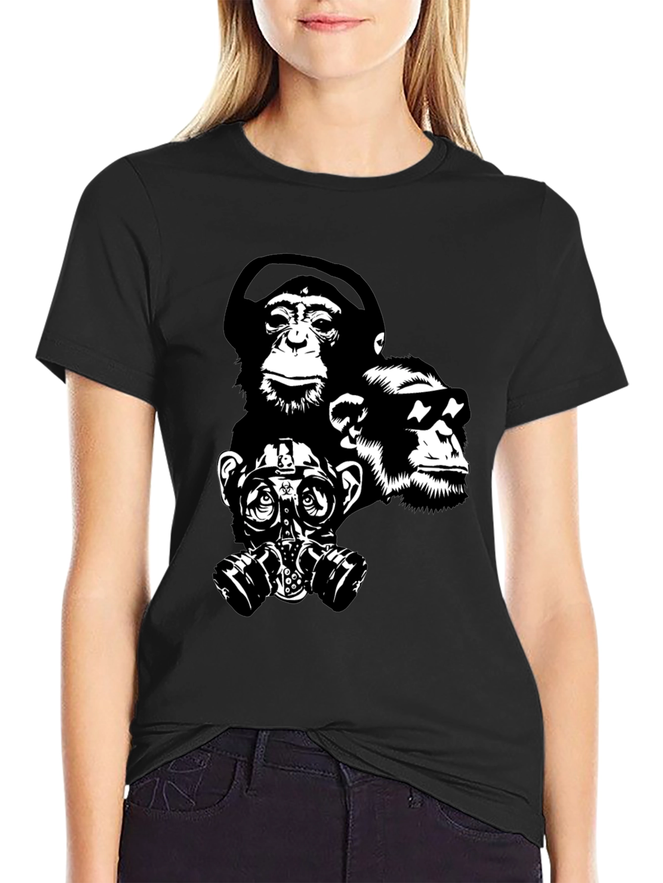 Ape Squad Black T-Shirt - Cool Monkey Design