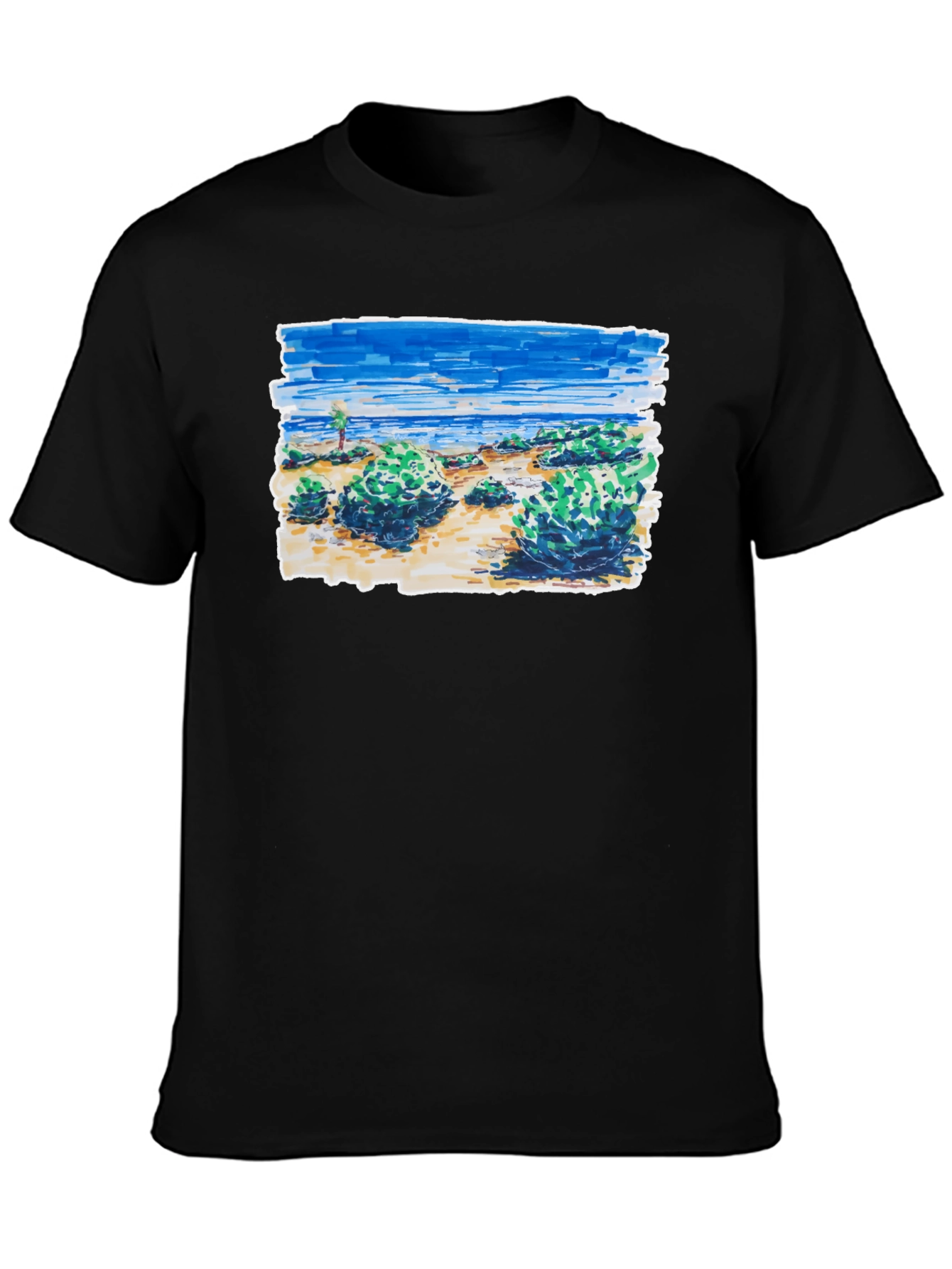 Coastal Sketch Graphic Tee - Black
