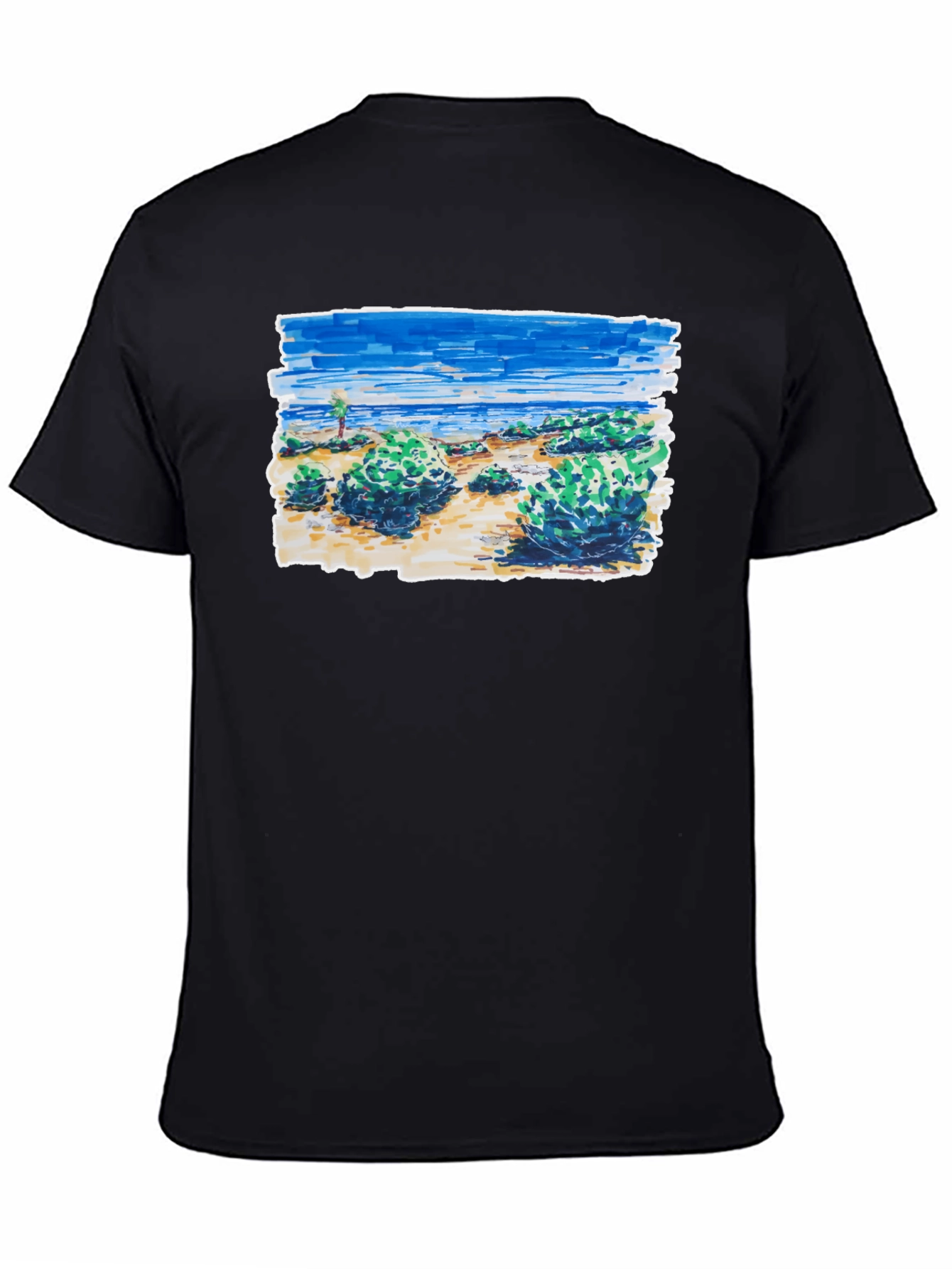 Coastal Sketch Graphic Tee - Black