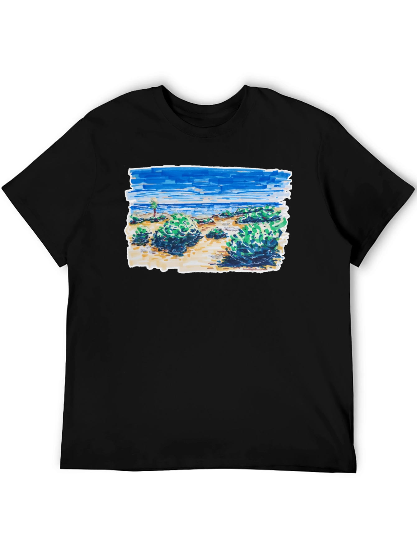 Coastal Sketch Graphic Tee - Black