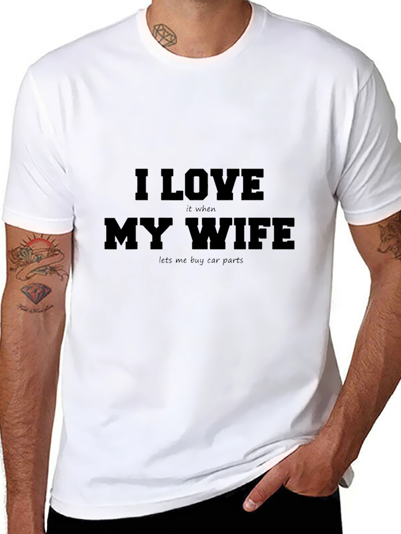 I Love My Wife Car Parts T-Shirt Funny Gift