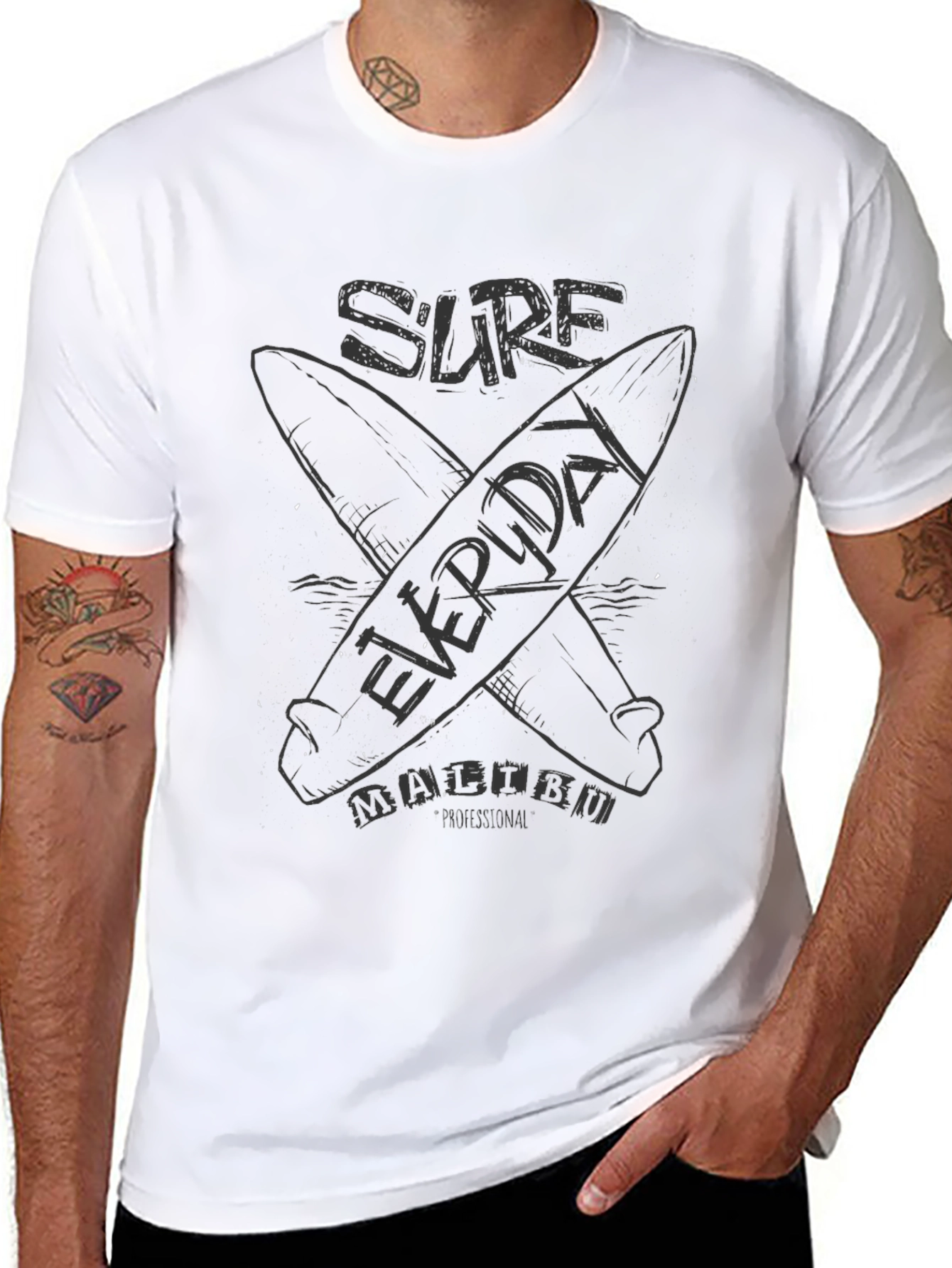 Surf Everyday Malibu T-Shirt - Black