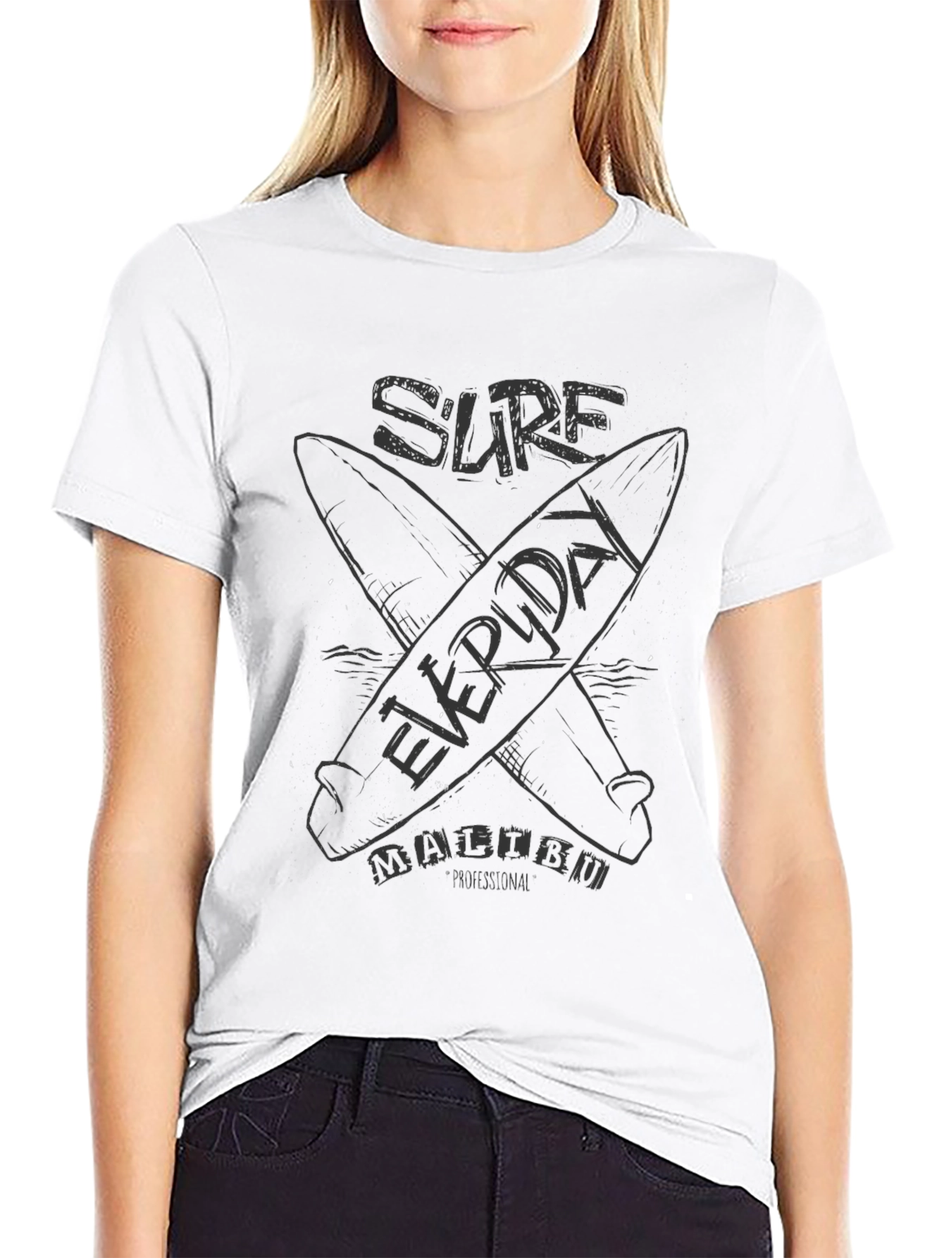 Surf Everyday Malibu T-Shirt - Black