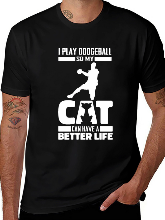 Dodgeball Cat Lover Graphic T-Shirt