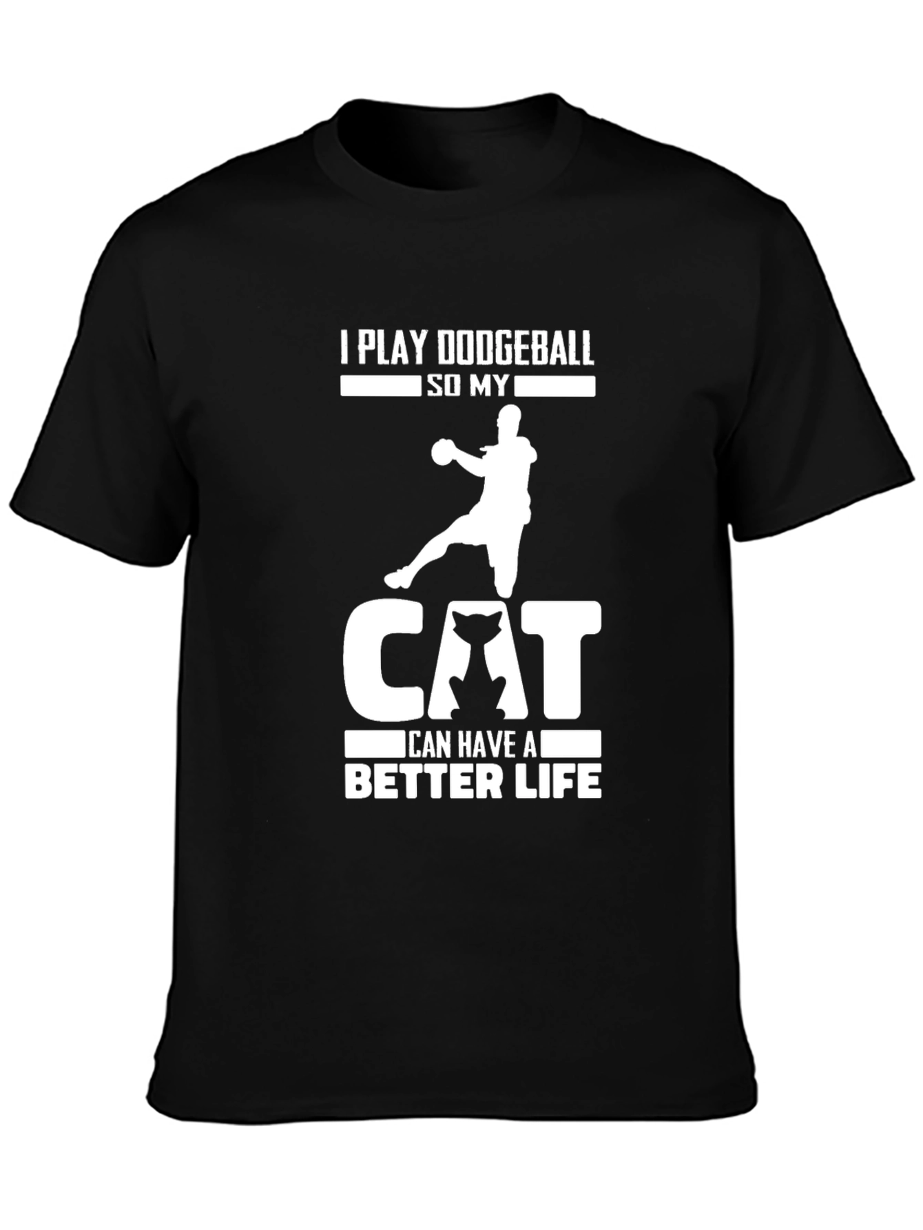 Dodgeball Cat Lover Graphic T-Shirt