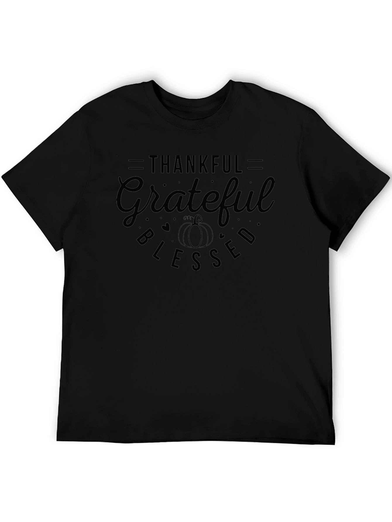 Thankful Grateful Blessed Black T-Shirt