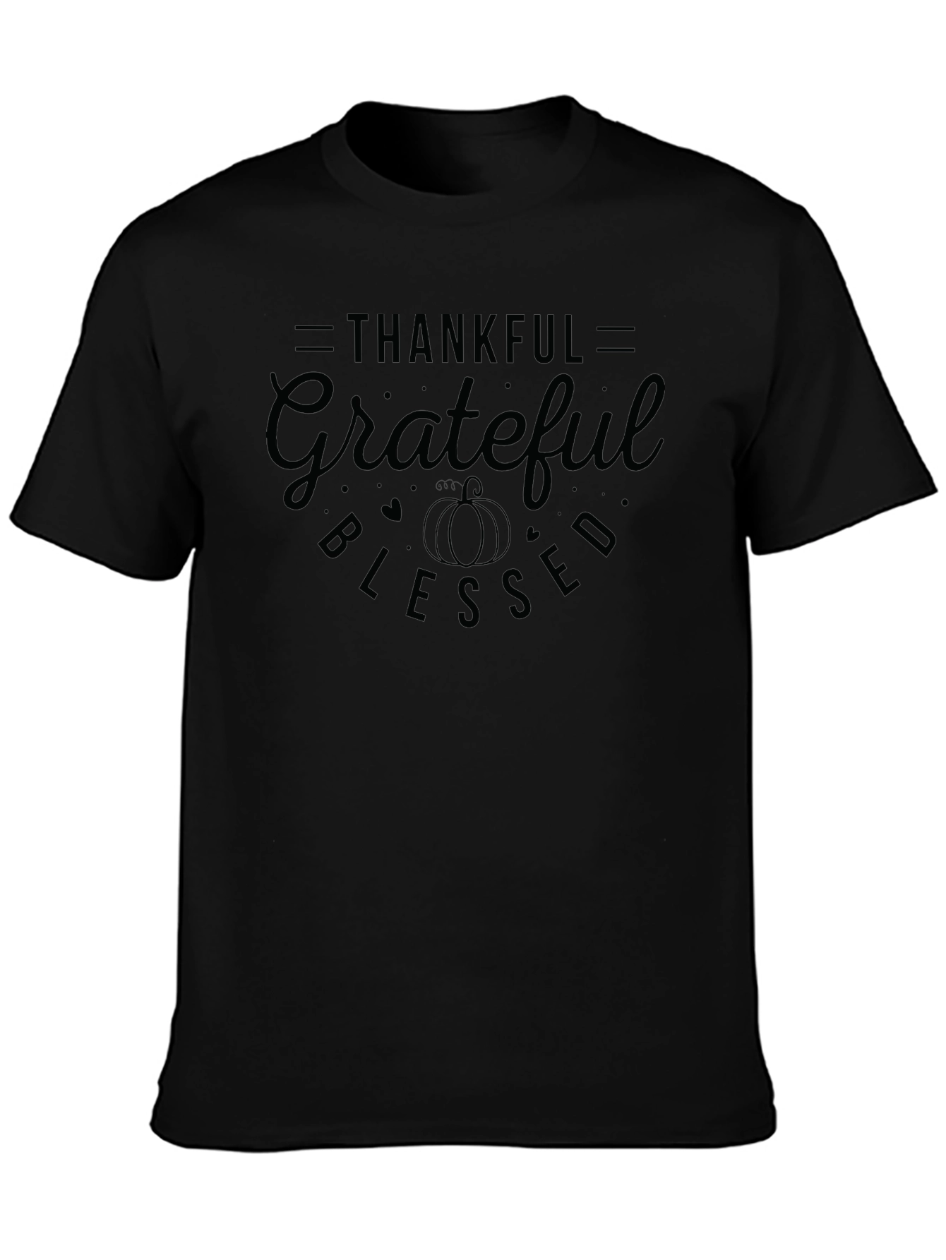 Thankful Grateful Blessed Black T-Shirt