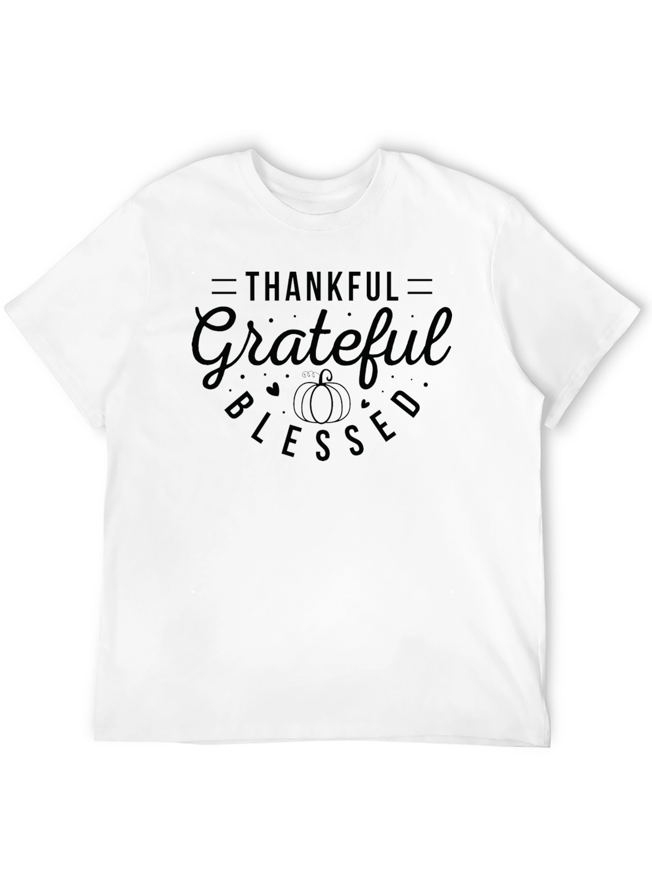 Thankful Grateful Blessed Black T-Shirt