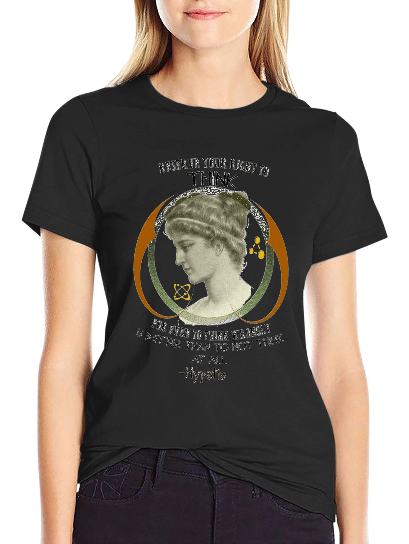 Hypatia Thinker Graphic Tee - Black