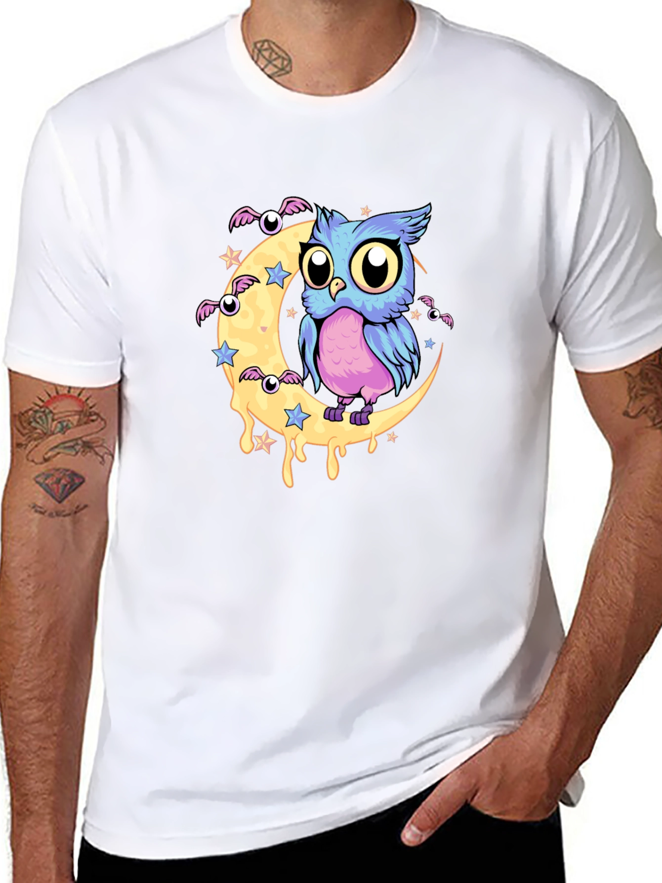 Owl Moon Graphic Black T-Shirt
