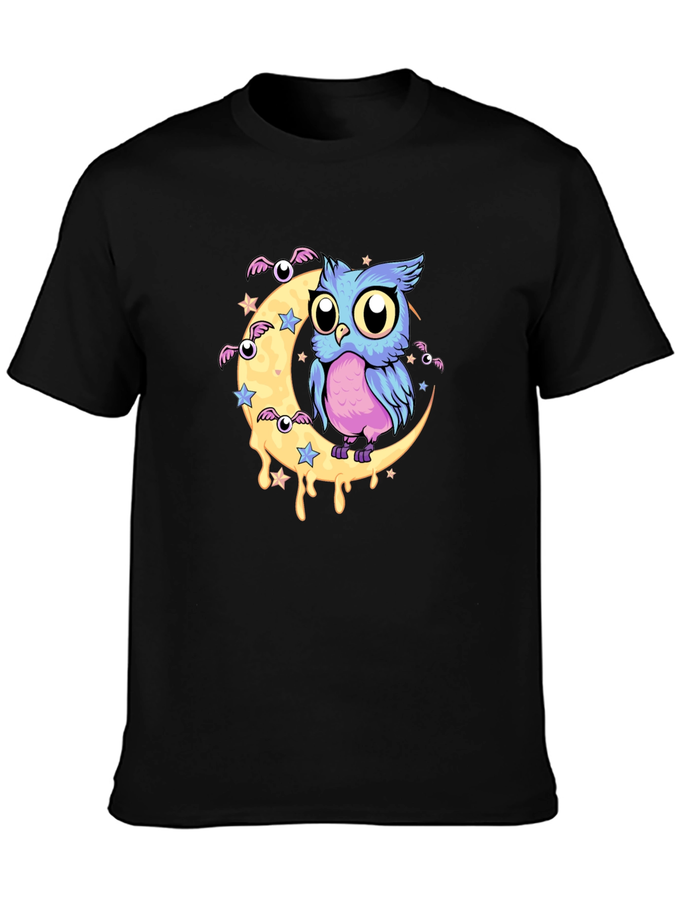 Owl Moon Graphic Black T-Shirt