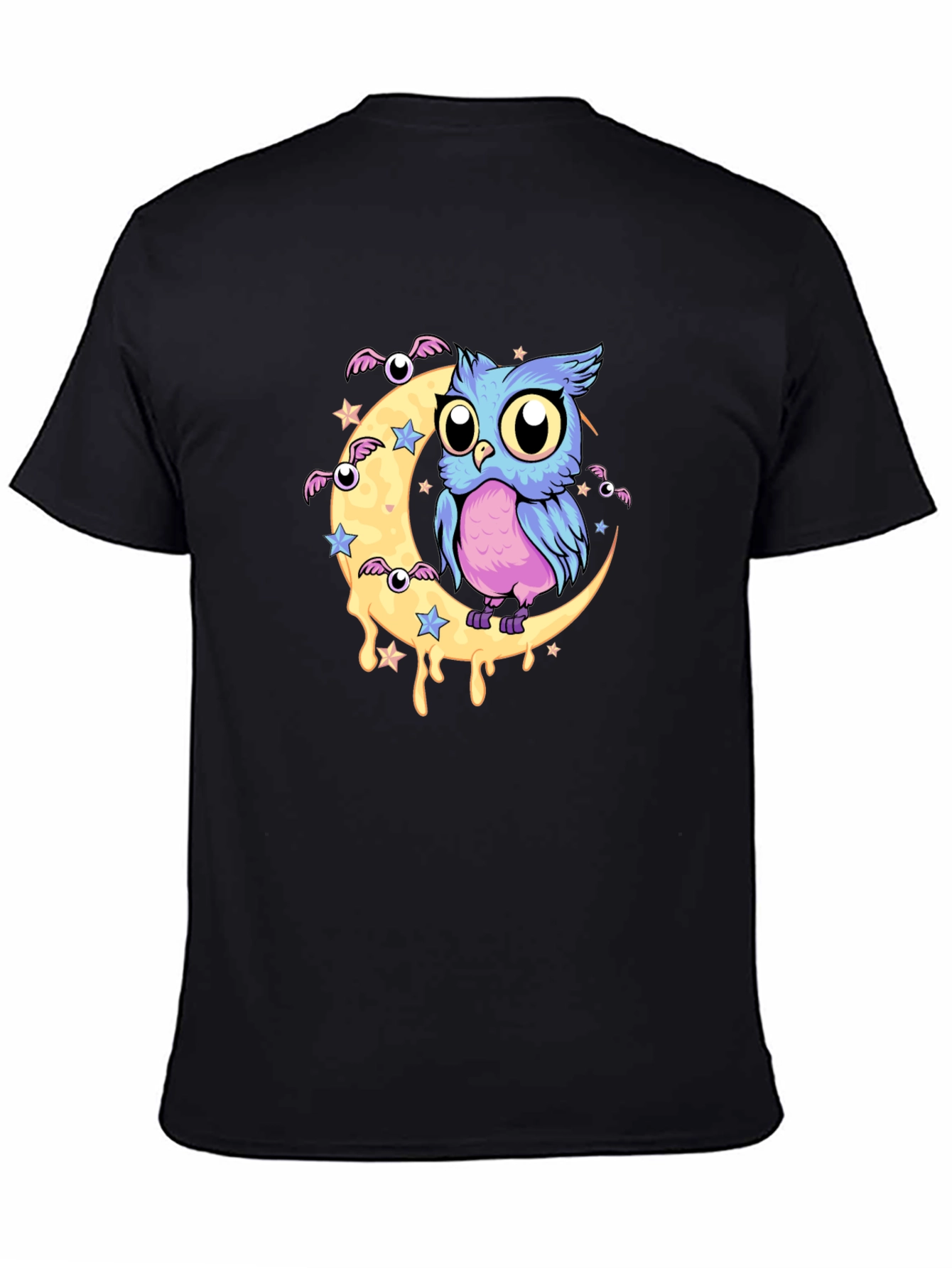 Owl Moon Graphic Black T-Shirt