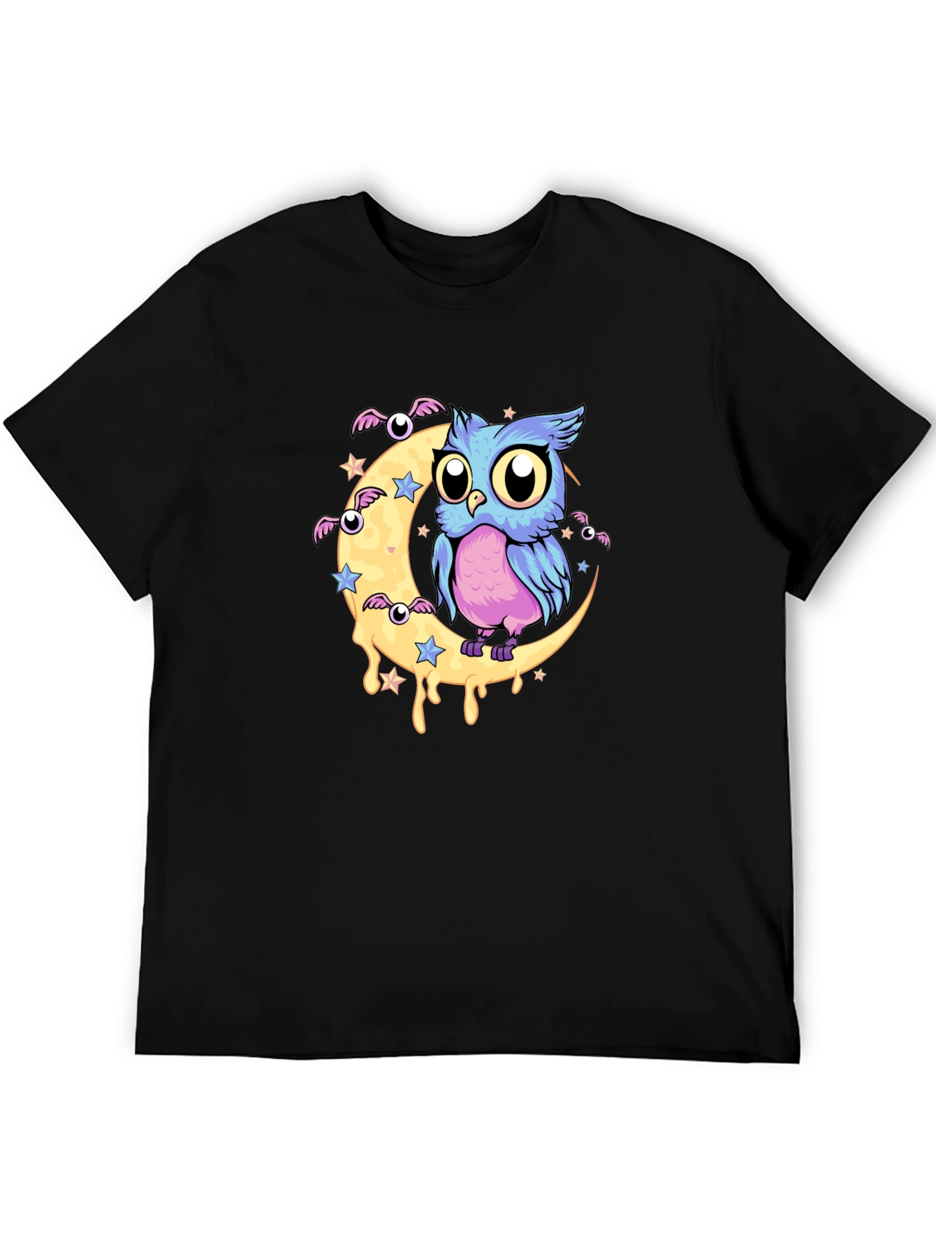 Owl Moon Graphic Black T-Shirt