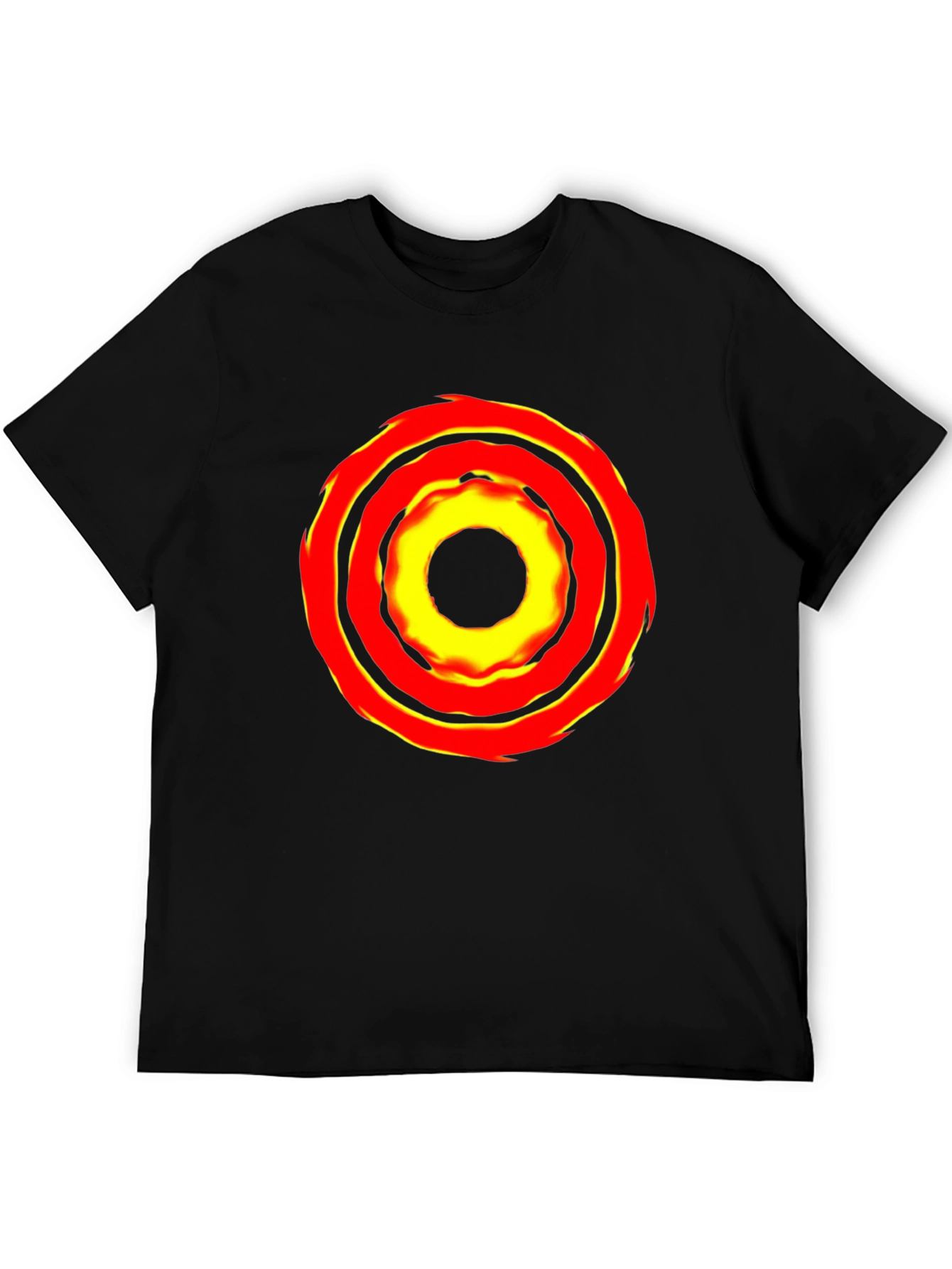 Bold Graphic Tee: Fiery Circle Design