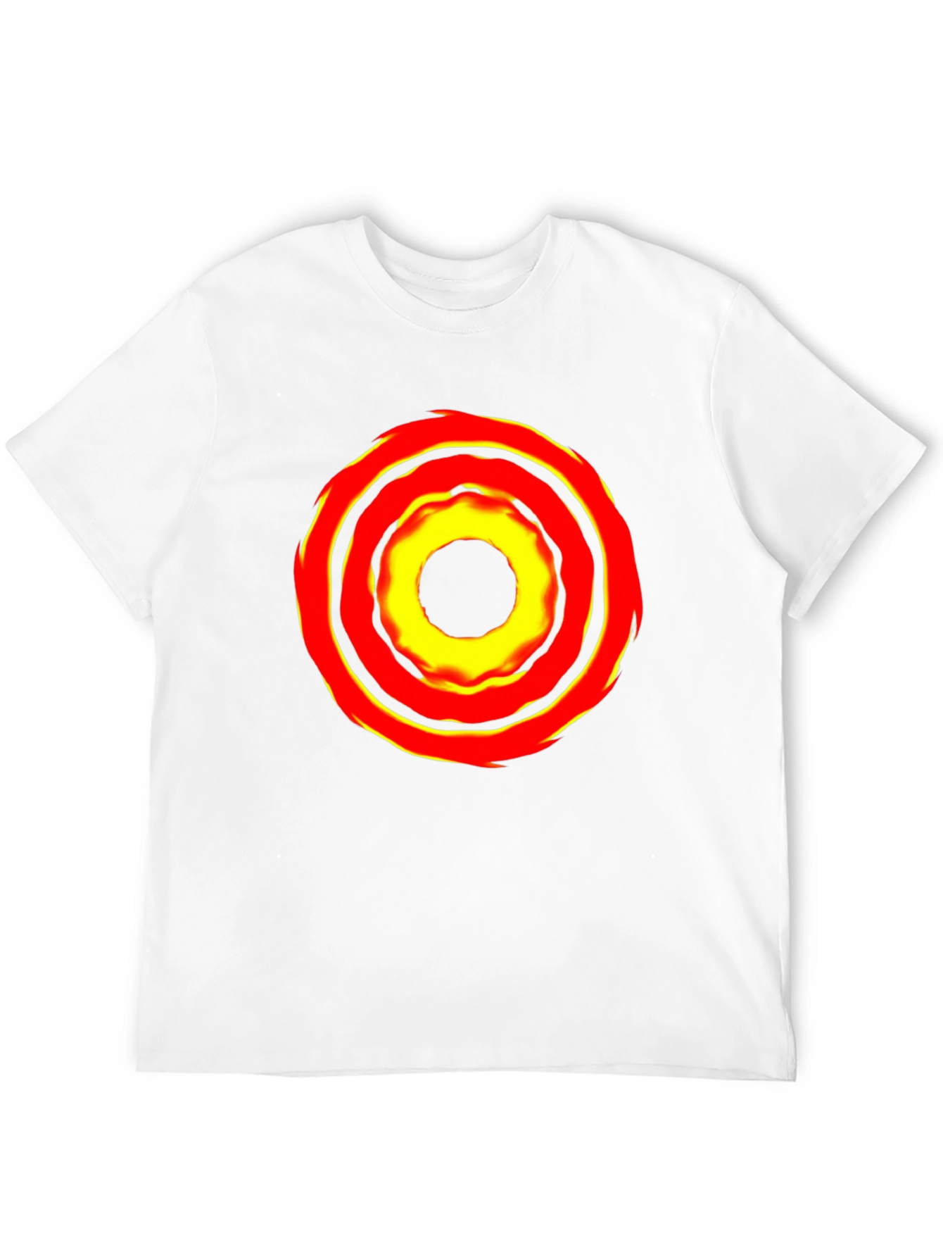 Bold Graphic Tee: Fiery Circle Design