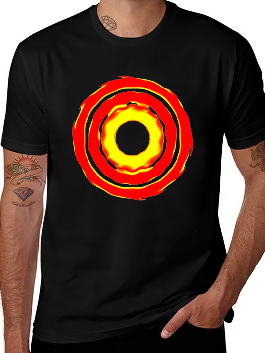 Bold Graphic Tee: Fiery Circle Design
