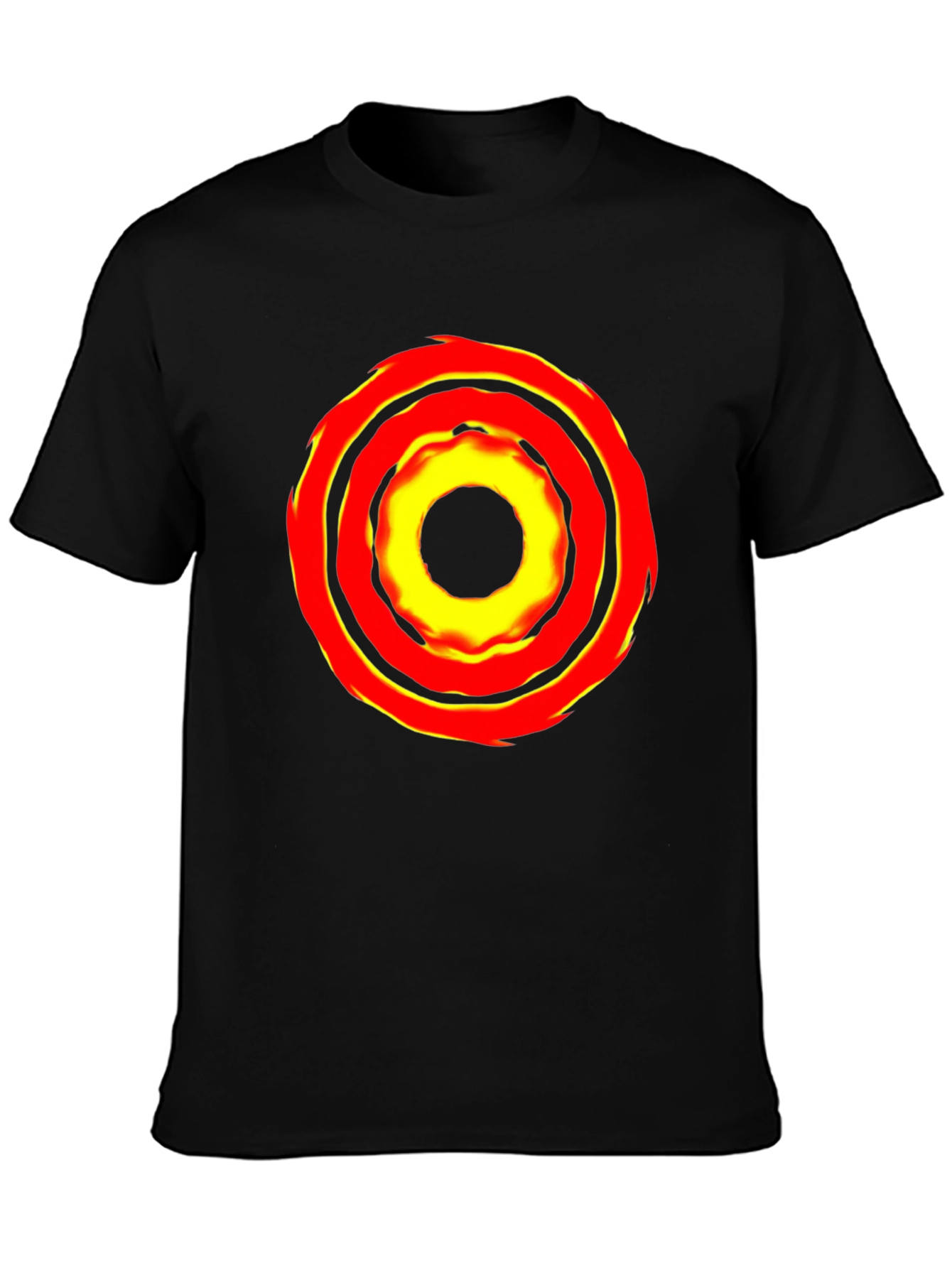 Bold Graphic Tee: Fiery Circle Design
