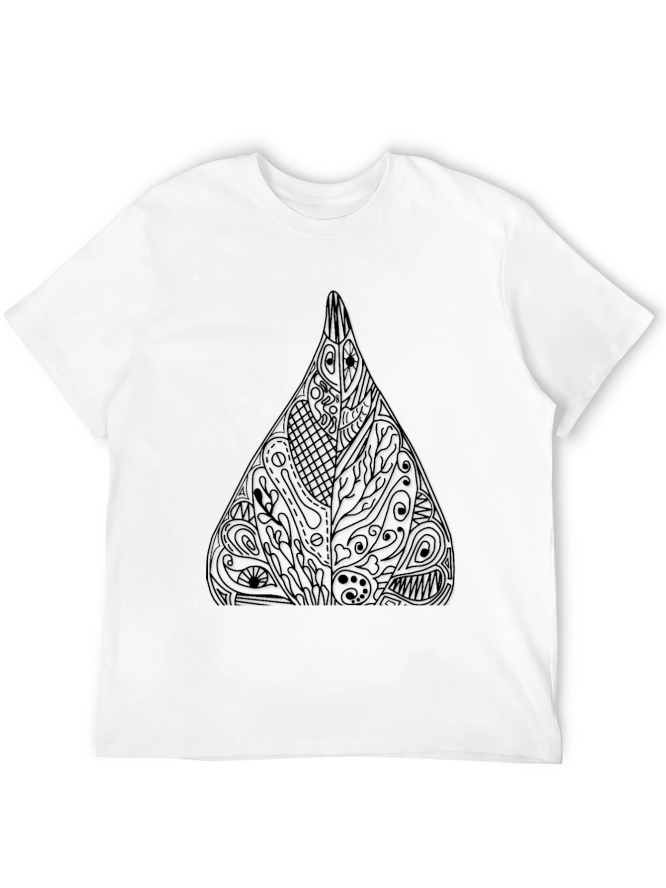 Abstract Geometric Triangle Graphic Tee - Black