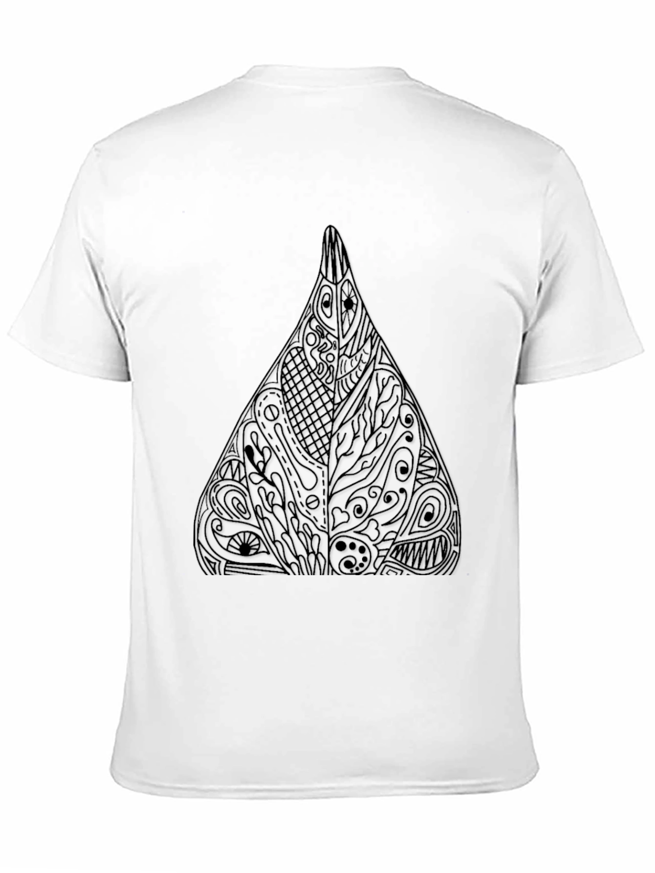 Abstract Geometric Triangle Graphic Tee - Black