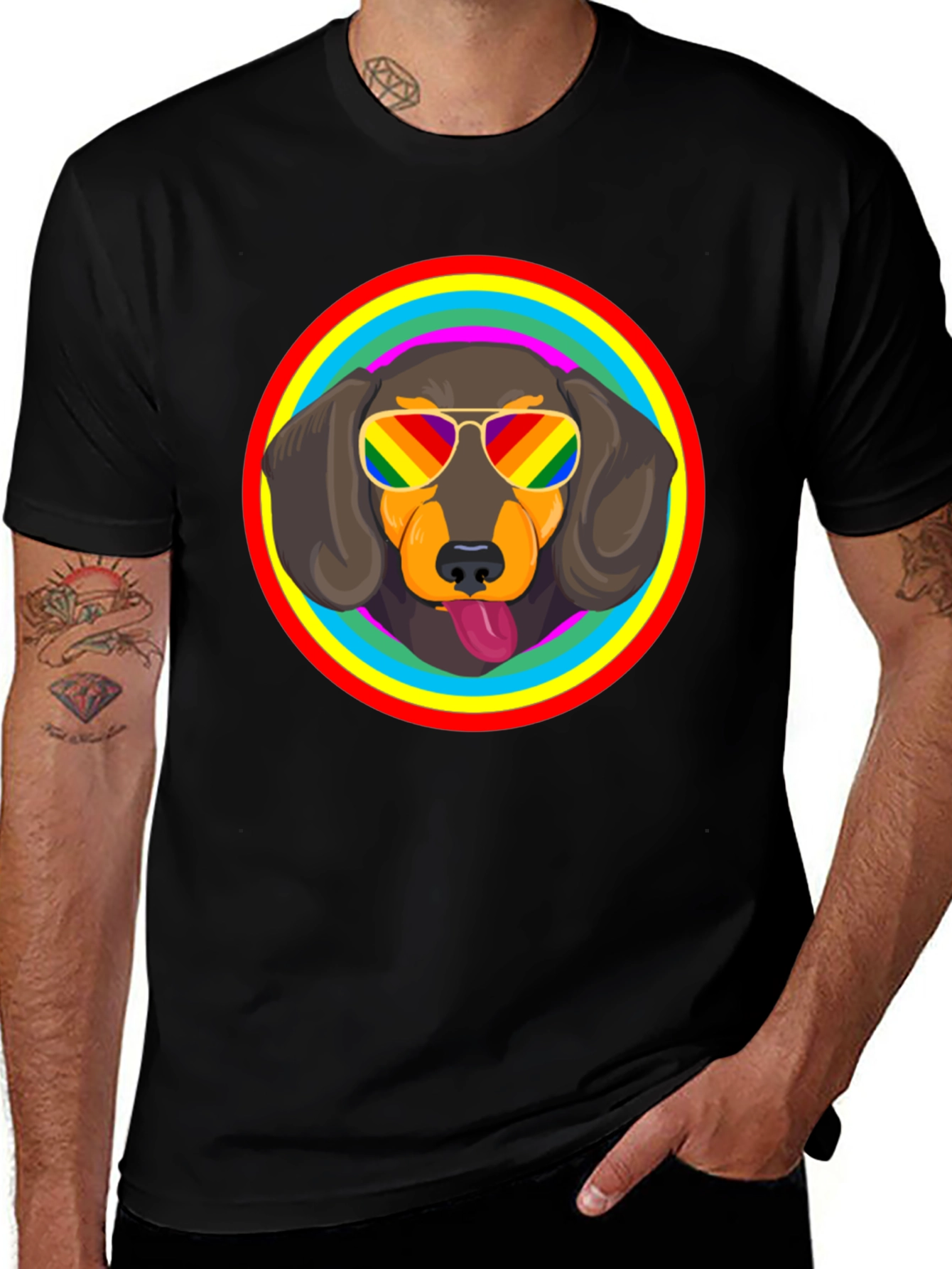 Dachshund Pride Rainbow T-Shirt