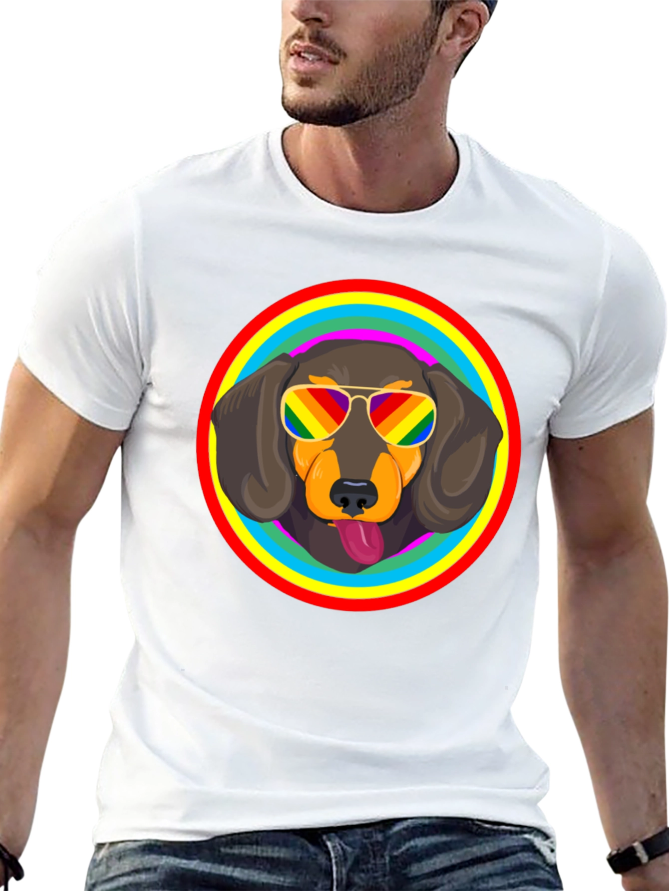 Dachshund Pride Rainbow T-Shirt