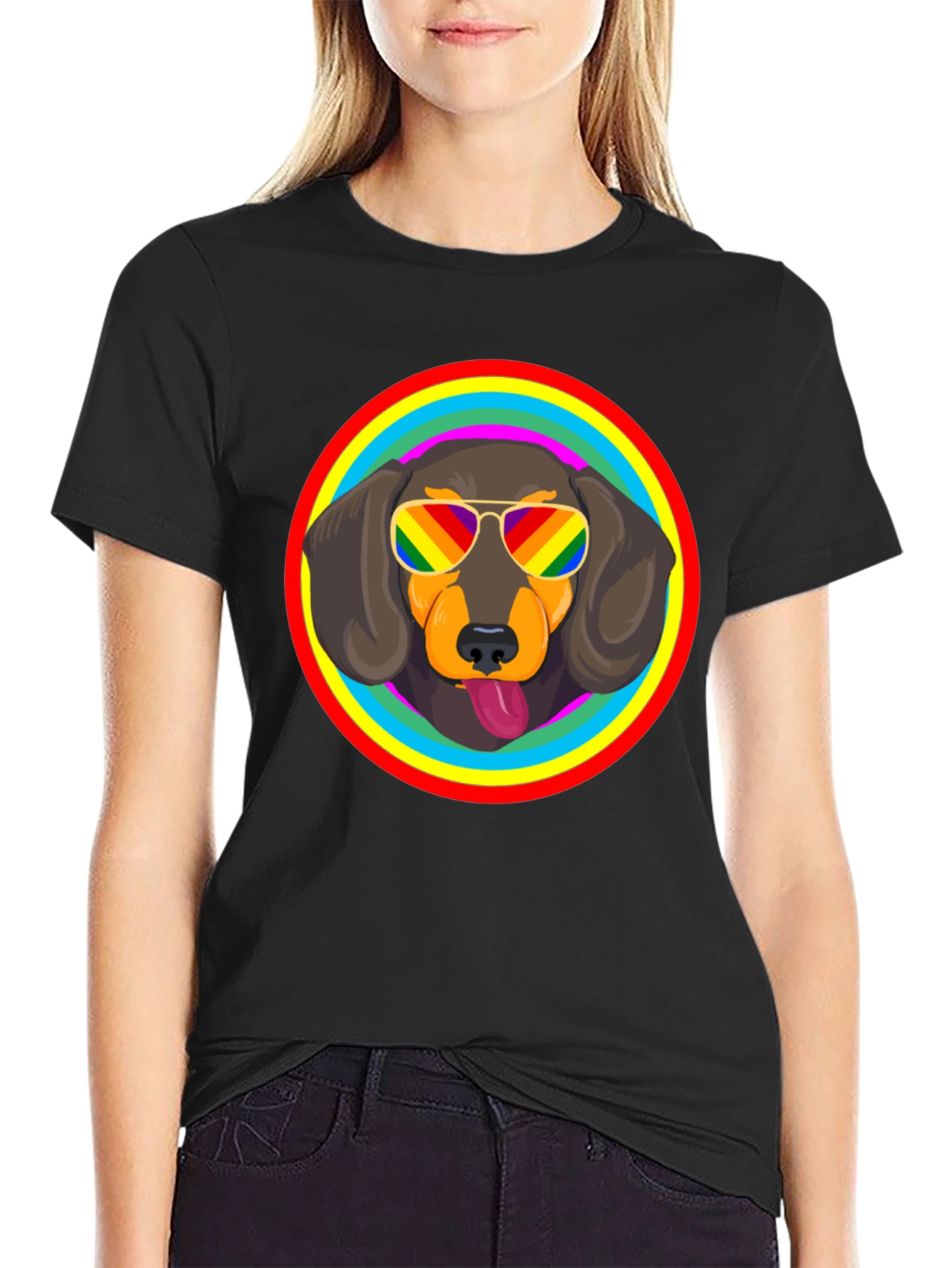 Dachshund Pride Rainbow T-Shirt