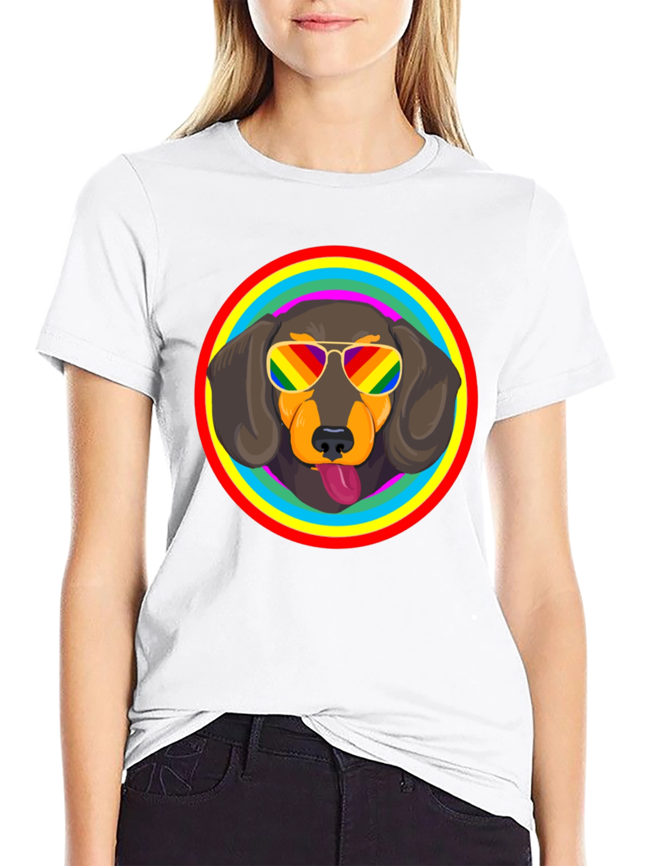 Dachshund Pride Rainbow T-Shirt
